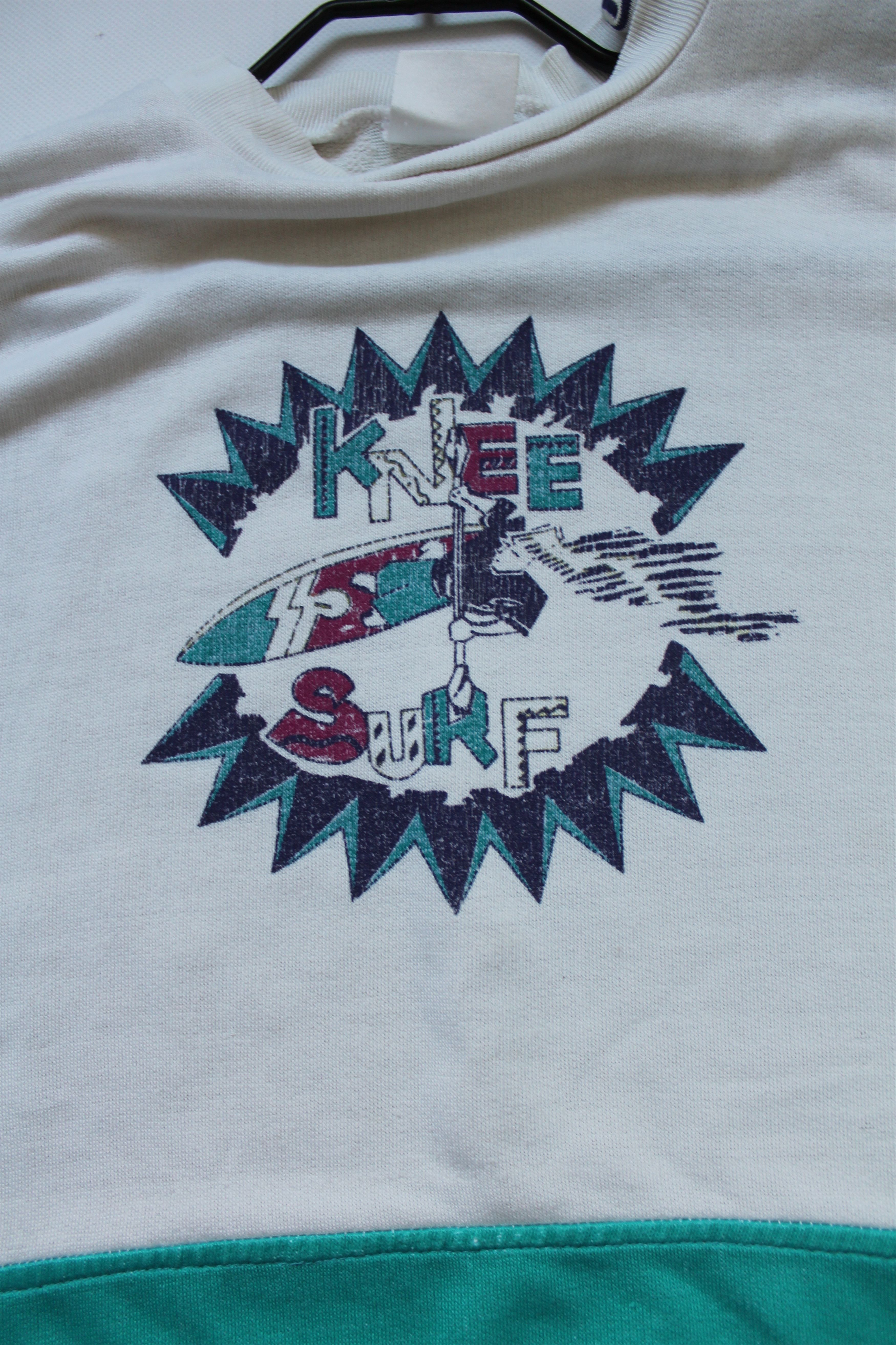 Vintage 80's - 90 Surf Knee Style Sweatshirt Rare Vintage Oversize Size US L / EU 52-54 / 3 - 7 Thumbnail