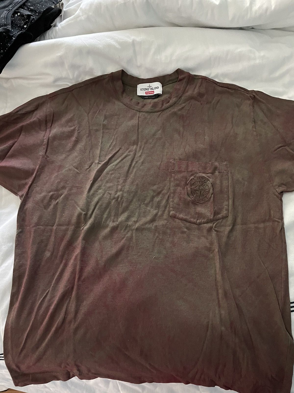 Stone island supreme pocket Tee (box logo stickers included  