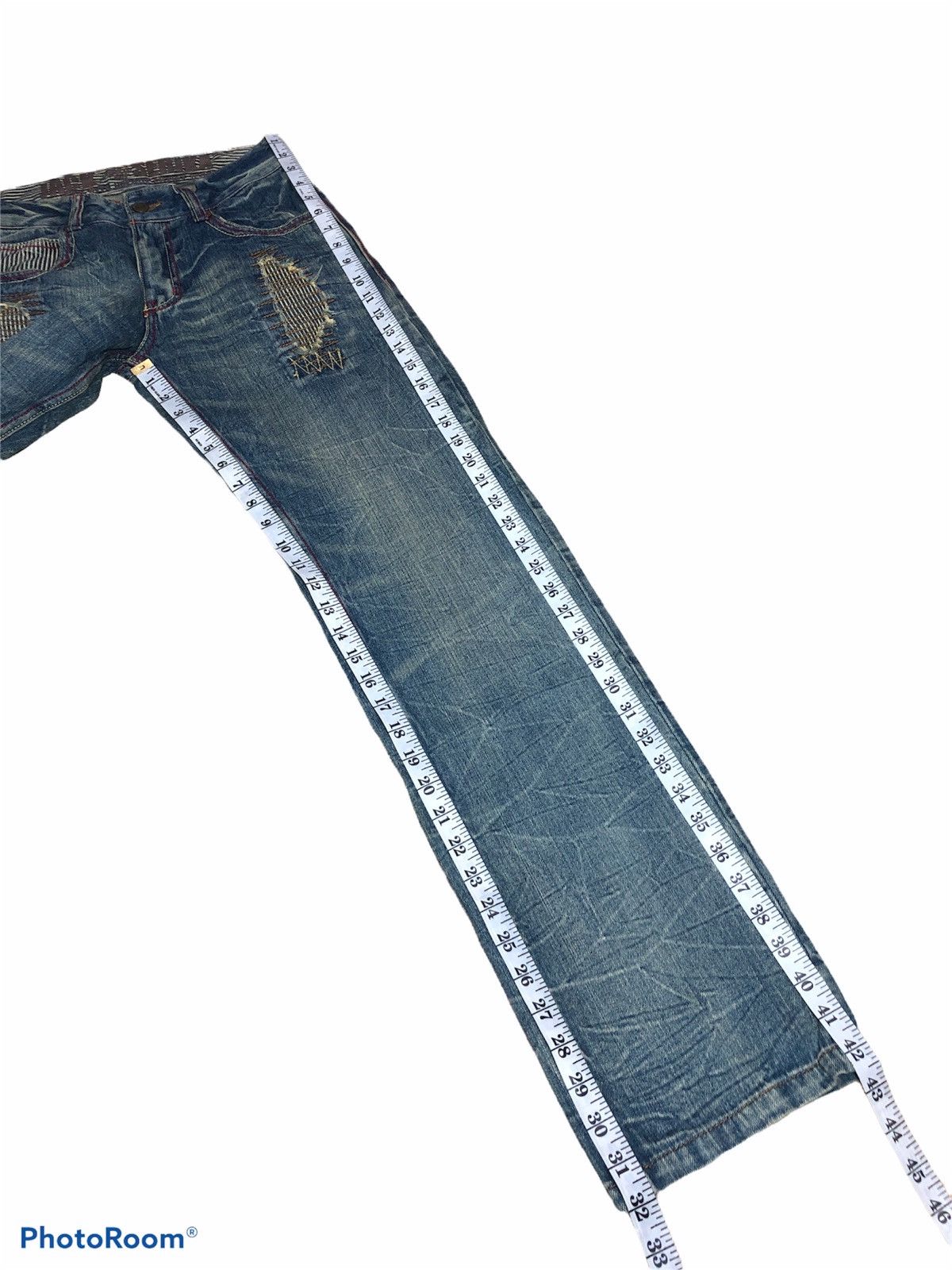 Japanese Brand SPELL OUT PATCHES DENIM BY JACK SERIKA Size US 28 / EU 44 - 9 Thumbnail