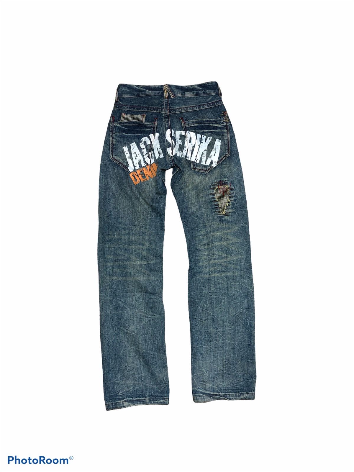 Japanese Brand SPELL OUT PATCHES DENIM BY JACK SERIKA Size US 28 / EU 44 - 1 Thumbnail