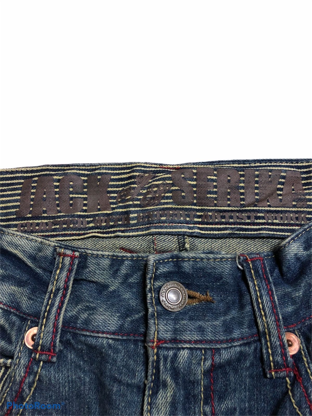 Japanese Brand SPELL OUT PATCHES DENIM BY JACK SERIKA Size US 28 / EU 44 - 6 Thumbnail