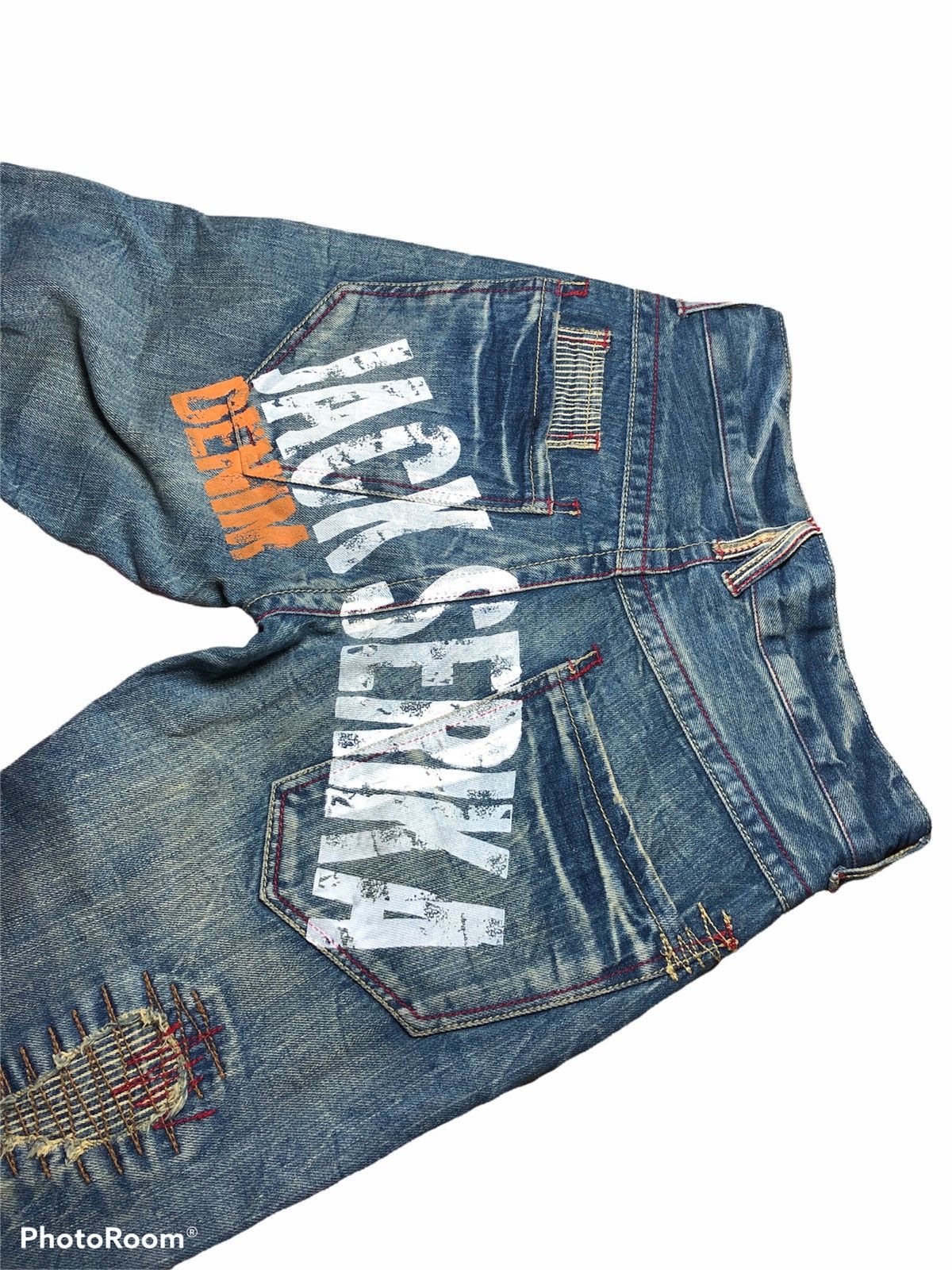 Japanese Brand SPELL OUT PATCHES DENIM BY JACK SERIKA Size US 28 / EU 44 - 3 Thumbnail