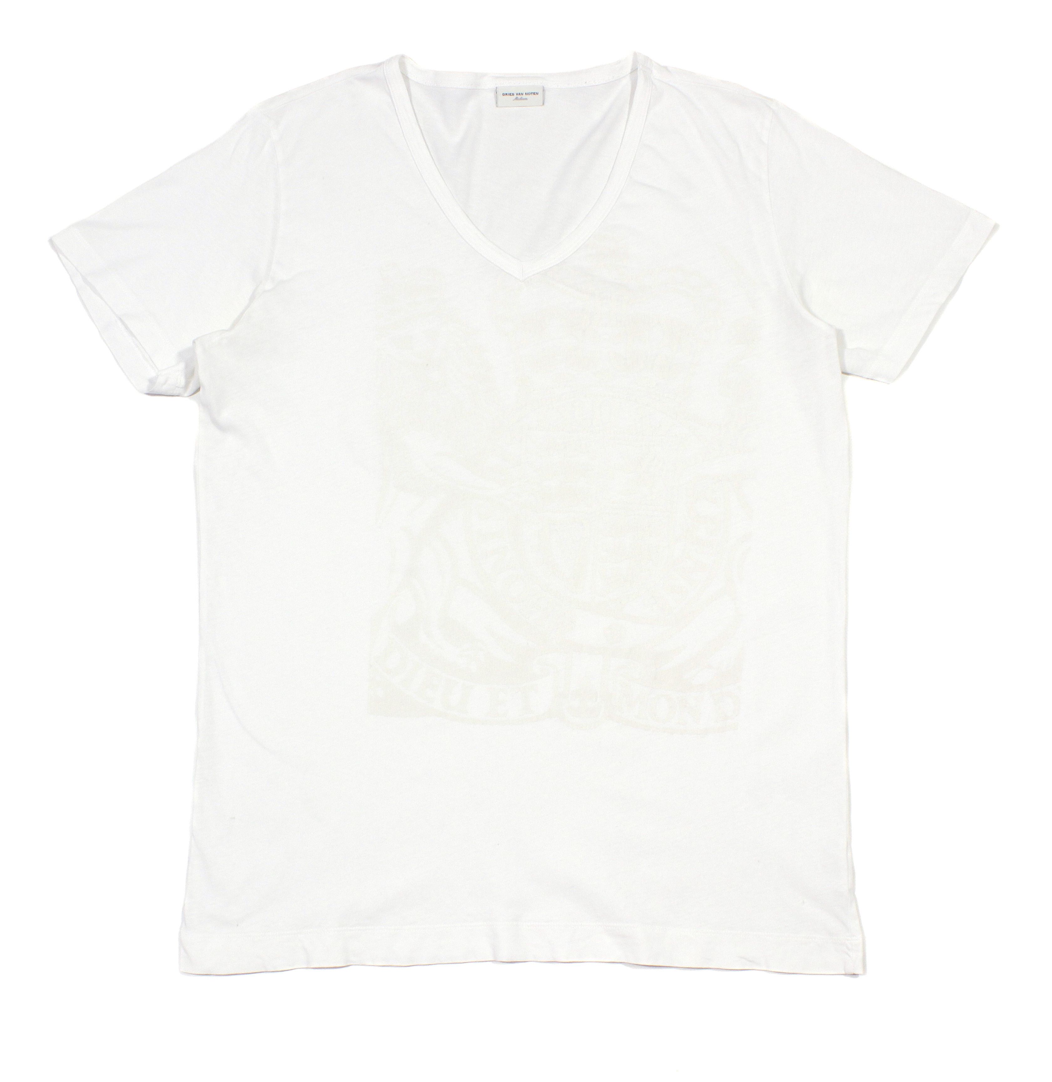 Dries Van Noten Big Logo Distressed T-Shirt Size US M / EU 48-50 / 2 - 1 Thumbnail