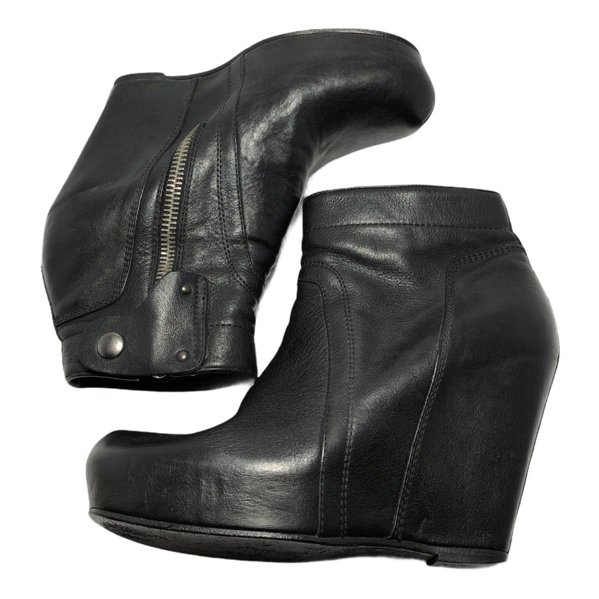 Rick Owens WMNS leather ankle boots sz 38 Size US 7 / IT 37 - 8 Thumbnail