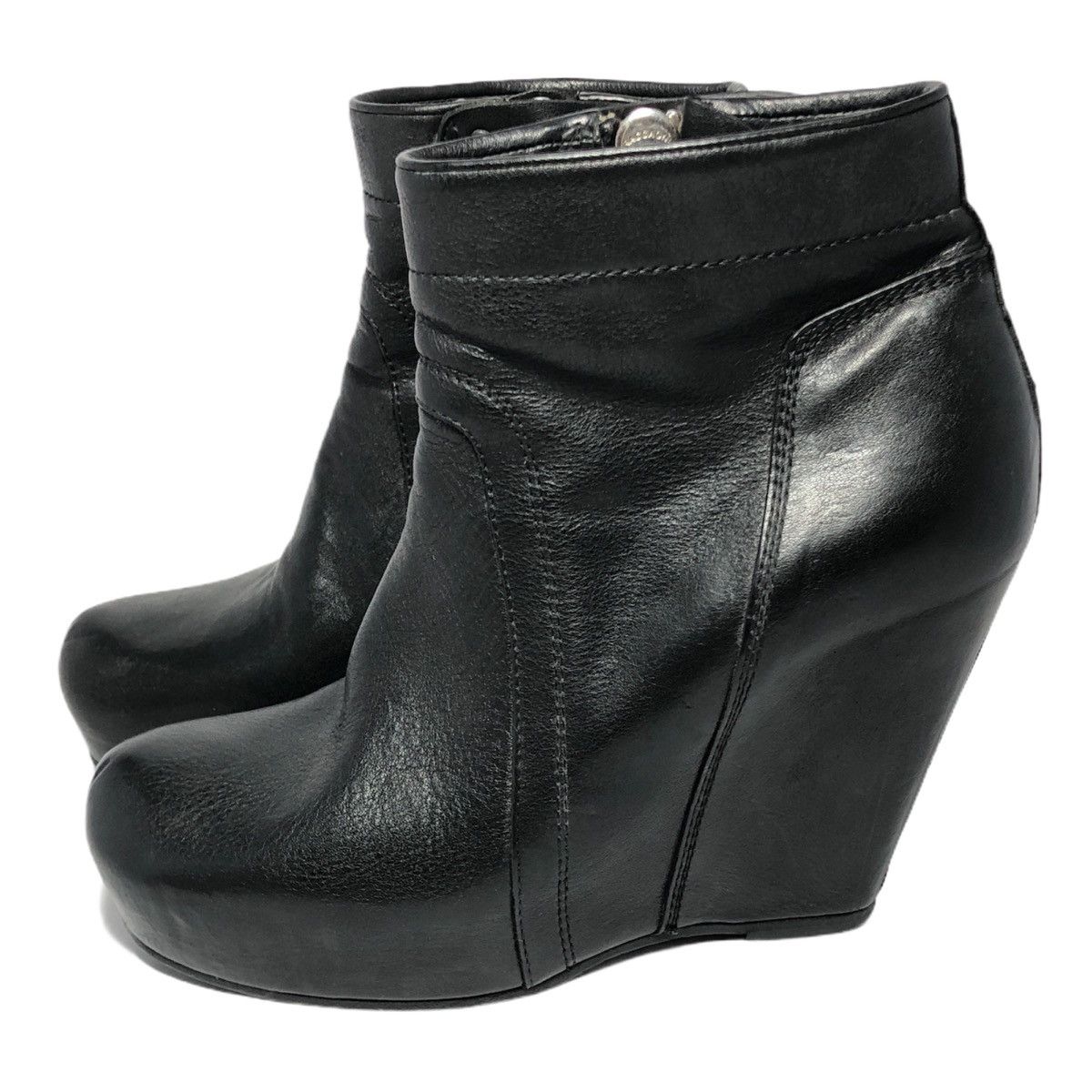 Rick Owens WMNS leather ankle boots sz 38 Size US 7 / IT 37 - 1 Thumbnail