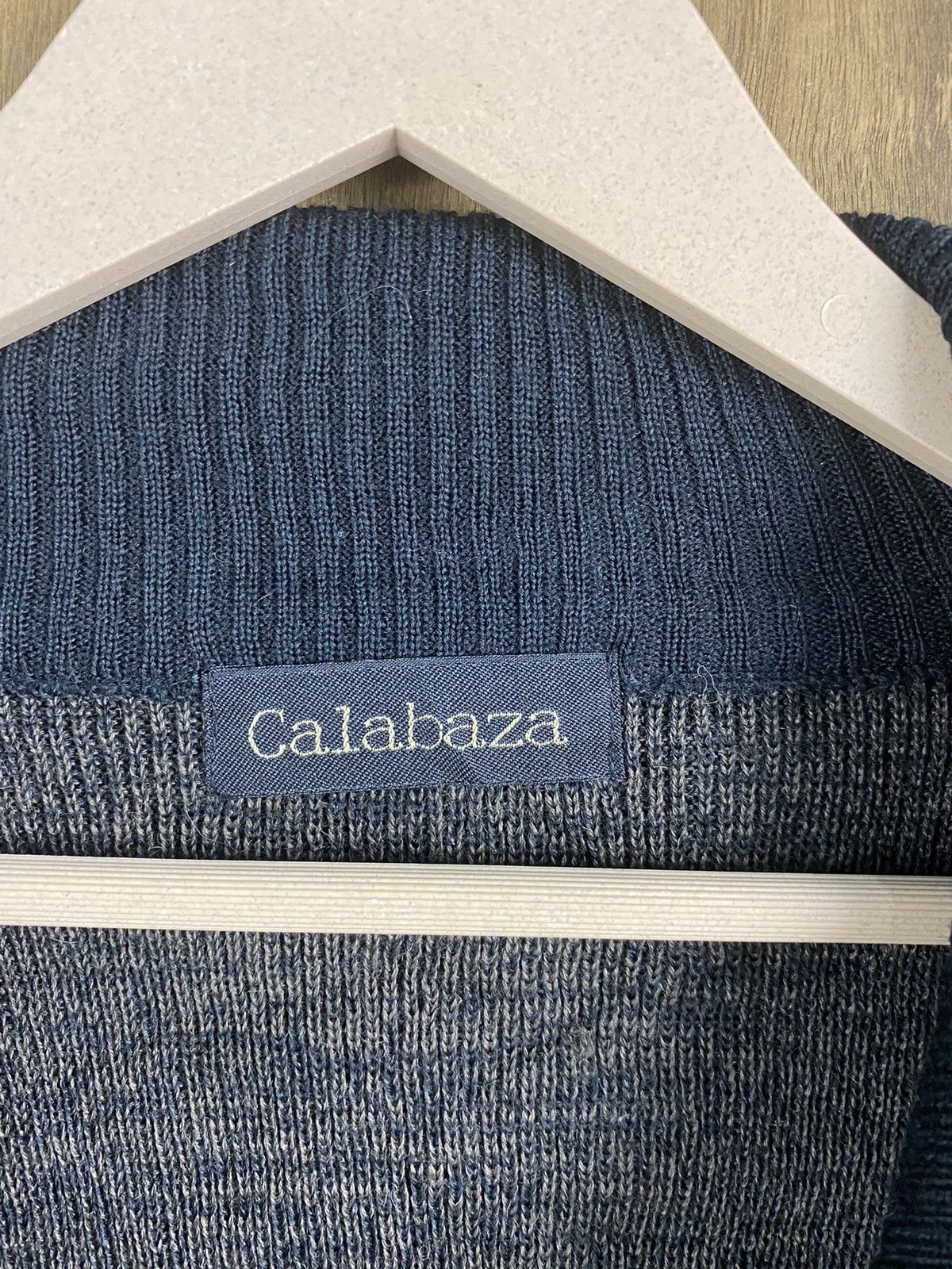 Homespun Knitwear × Vintage Calabaza Art patchwork flower cardigan Japan Knitwear #Z029 Size US M / EU 48-50 / 2 - 6 Thumbnail