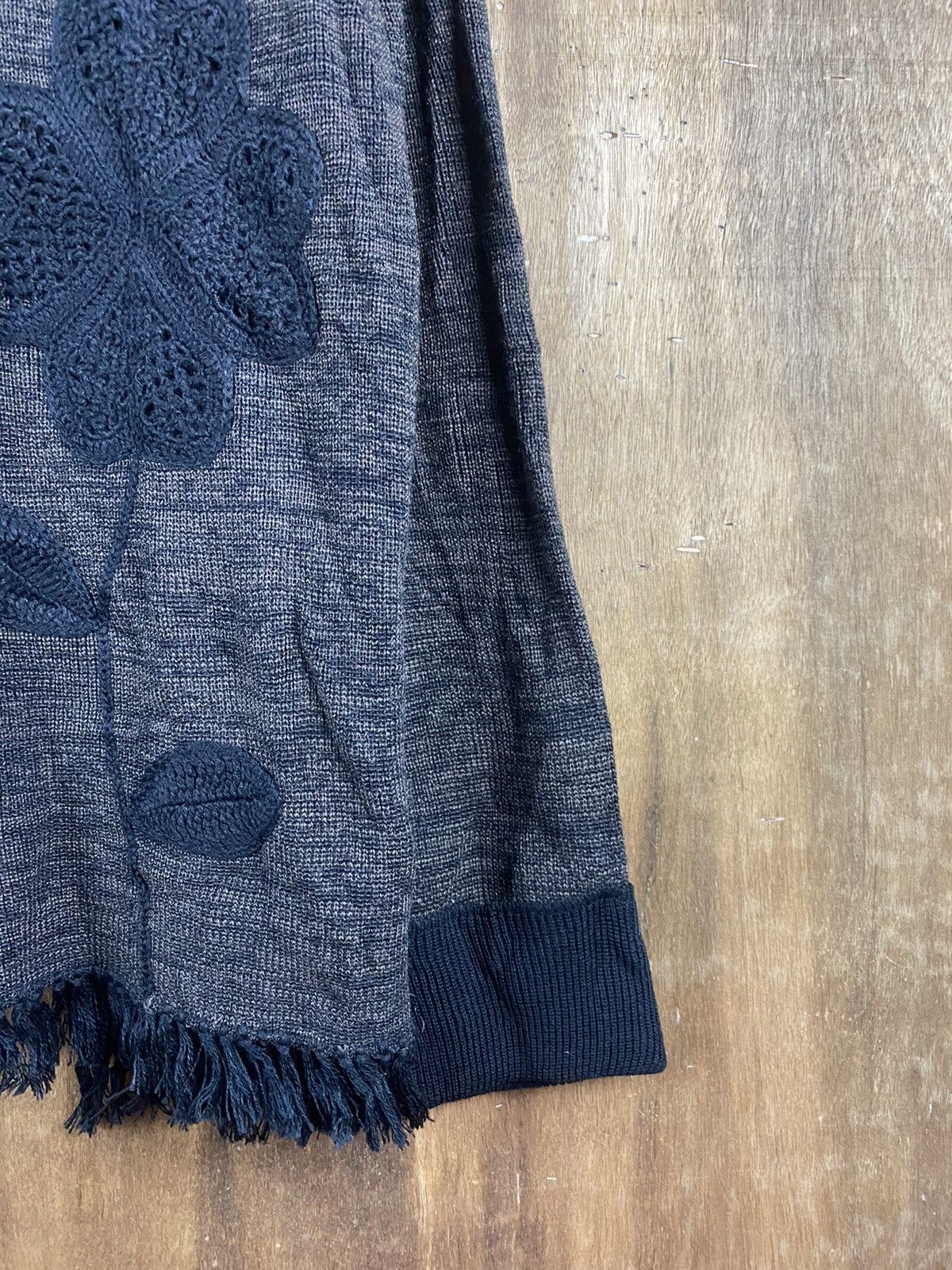 Homespun Knitwear × Vintage Calabaza Art patchwork flower cardigan Japan Knitwear #Z029 Size US M / EU 48-50 / 2 - 12 Thumbnail