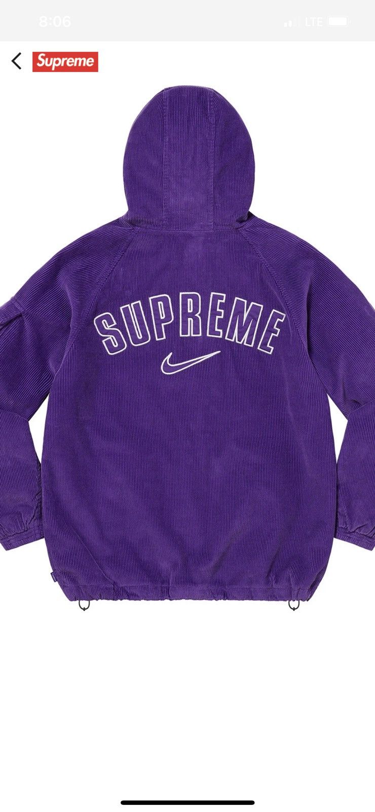 Supreme Nike Arc Corduroy Hooded Jacket | Grailed