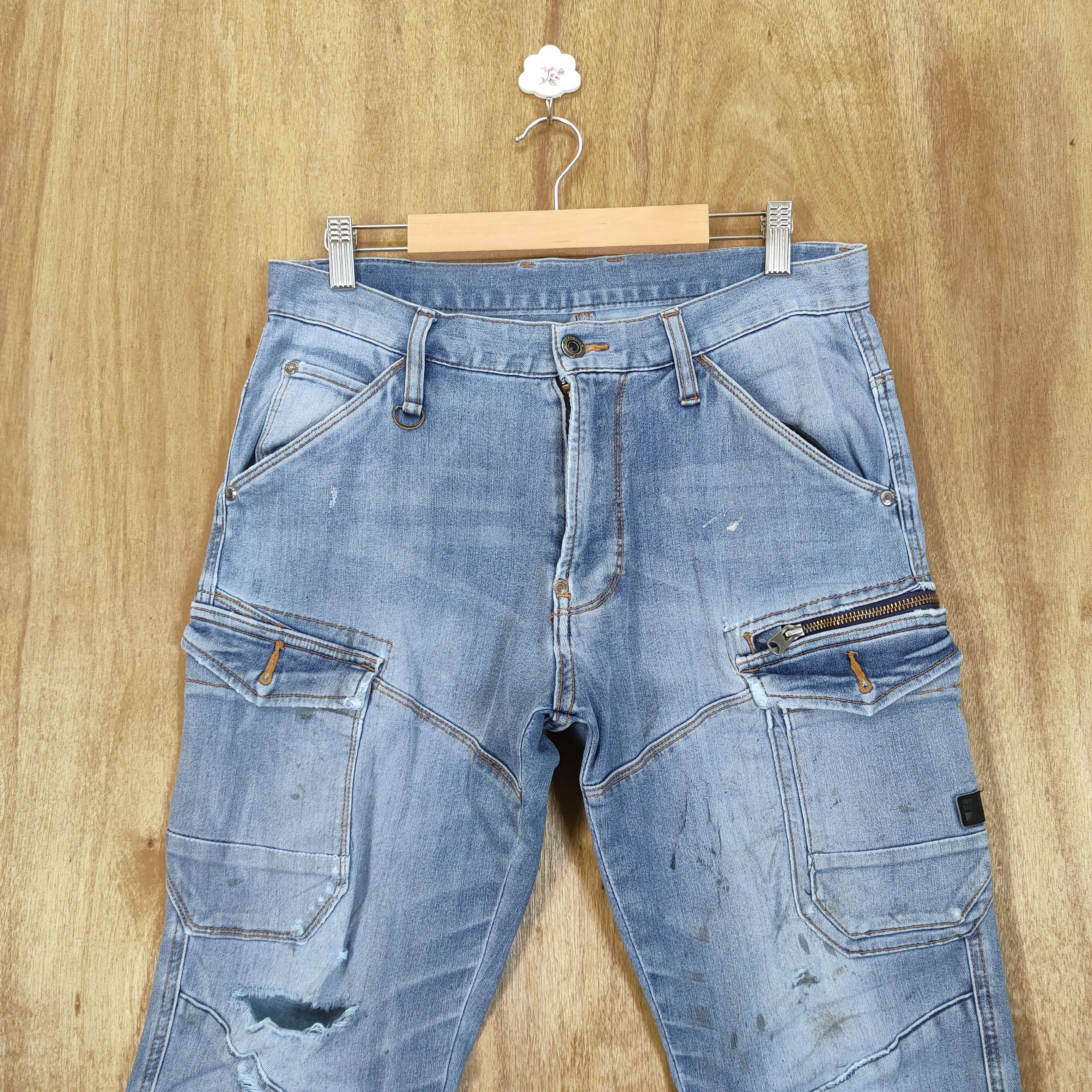 Japanese Brand × Seditionaries JAPANESE BRAND DISTRESSED KNEE CARGO PANTS MULTIPOCKET Size US 32 / EU 48 - 2 Thumbnail