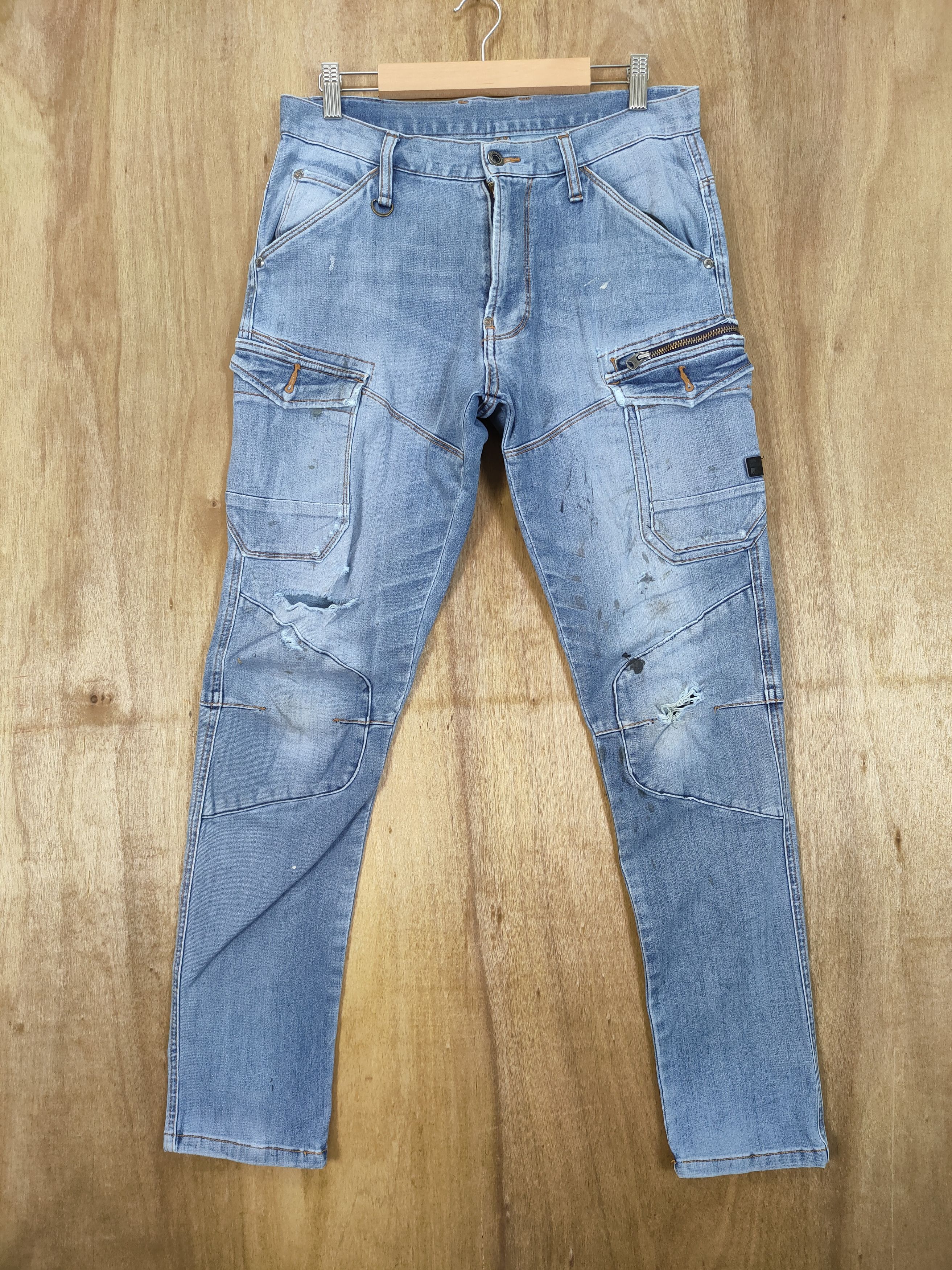 Japanese Brand × Seditionaries JAPANESE BRAND DISTRESSED KNEE CARGO PANTS MULTIPOCKET Size US 32 / EU 48 - 1 Thumbnail