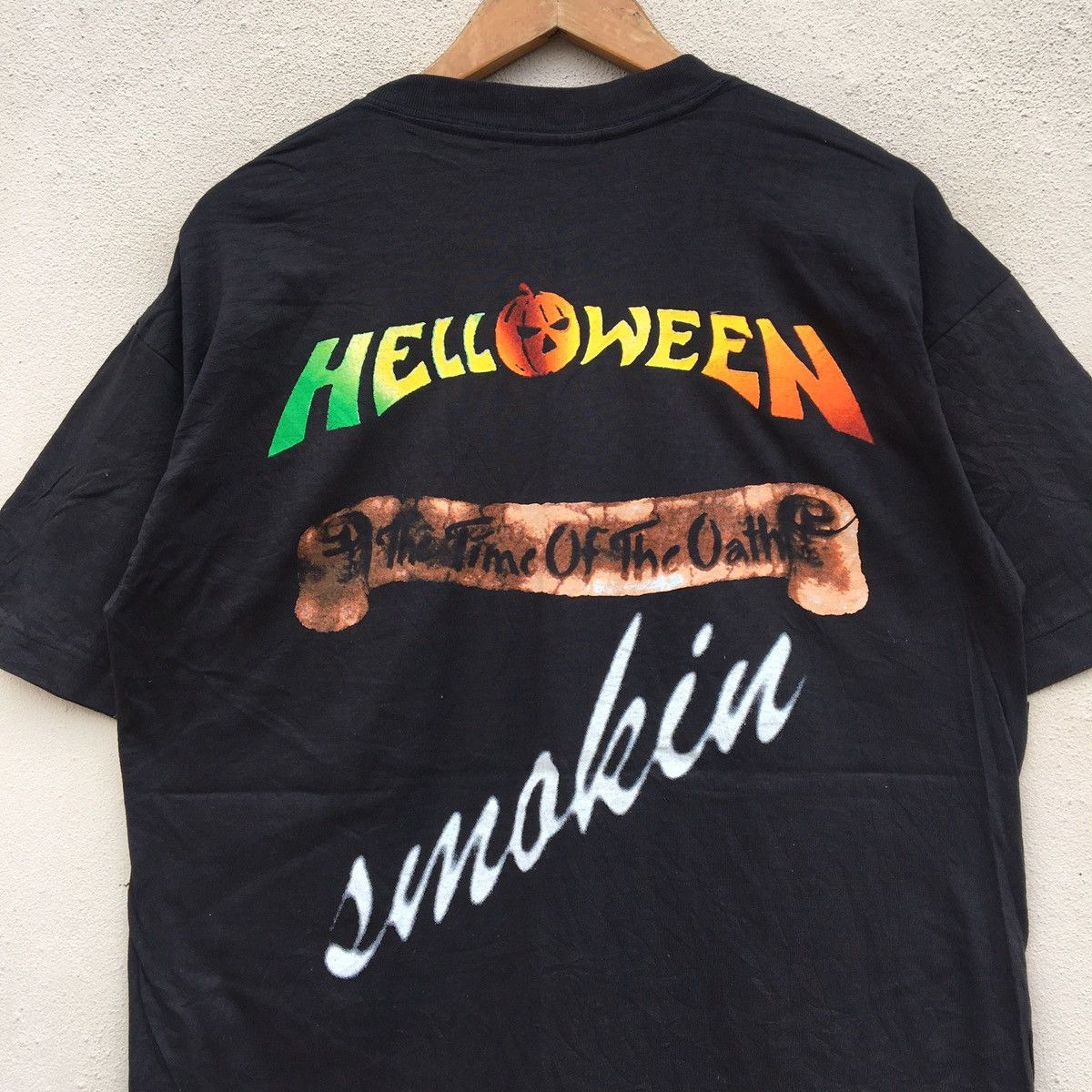 Band Tees × Vintage Vintage HELLOWEEN THE TIME OF THE OATH SMOKIN BAND T-shirt Size US L / EU 52-54 / 3 - 6 Thumbnail