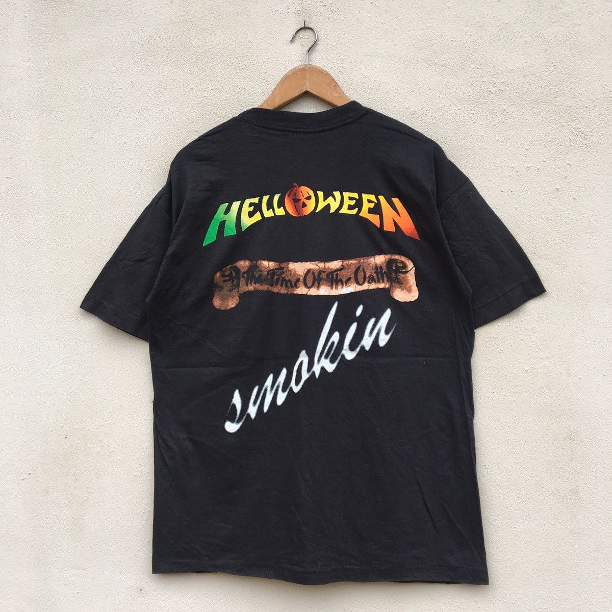 Band Tees × Vintage Vintage HELLOWEEN THE TIME OF THE OATH SMOKIN BAND T-shirt Size US L / EU 52-54 / 3 - 5 Thumbnail
