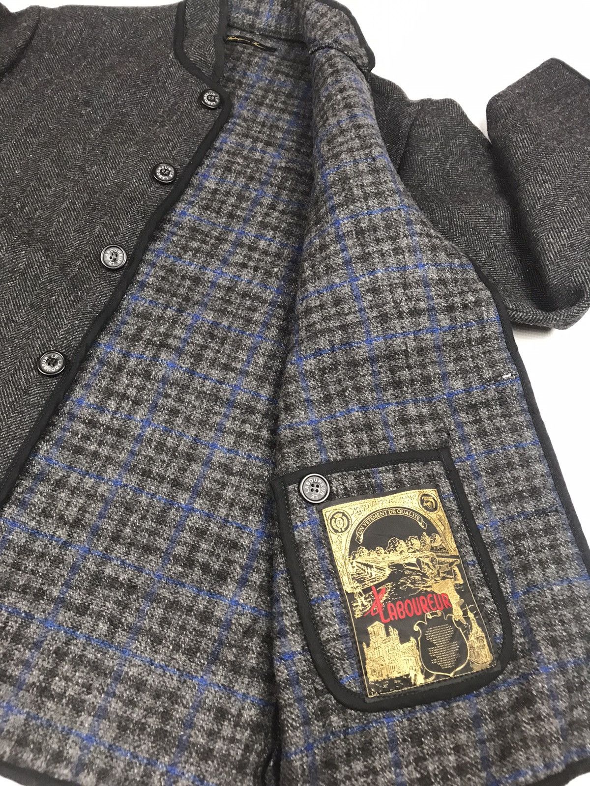Le Laboureur Le Laboureur wool tweed fit herringbone vintage coats jacket Size US M / EU 48-50 / 2 - 4 Thumbnail