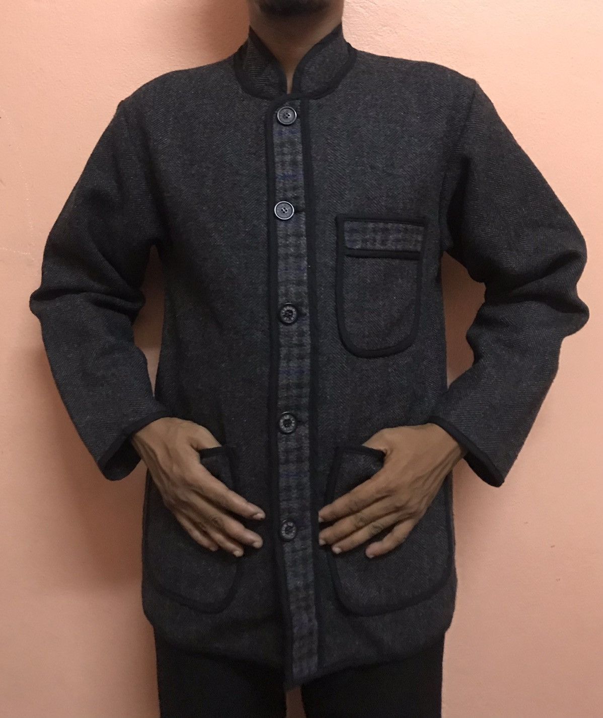 Le Laboureur Le Laboureur wool tweed fit herringbone vintage coats jacket Size US M / EU 48-50 / 2 - 10 Thumbnail