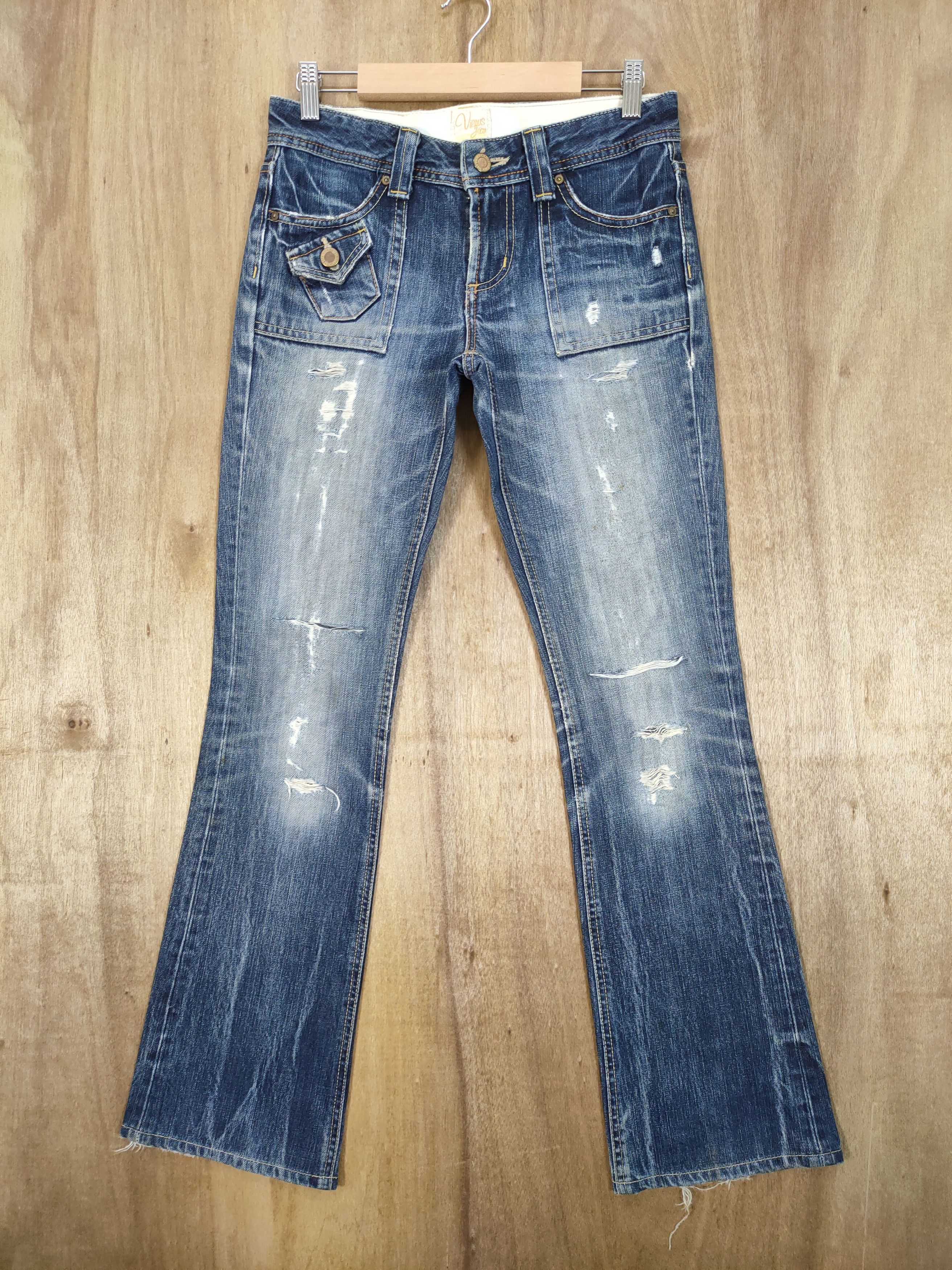Japanese Brand VINTAGE JAPANESE FLARE DISTRESSED JEAN BUSH PANTS Size US 28 / EU 44 - 1 Thumbnail