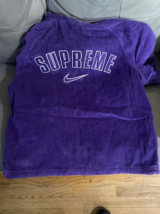 Supreme Nike Arc Corduroy Hooded Jacket Purple Men's - SS22 - US