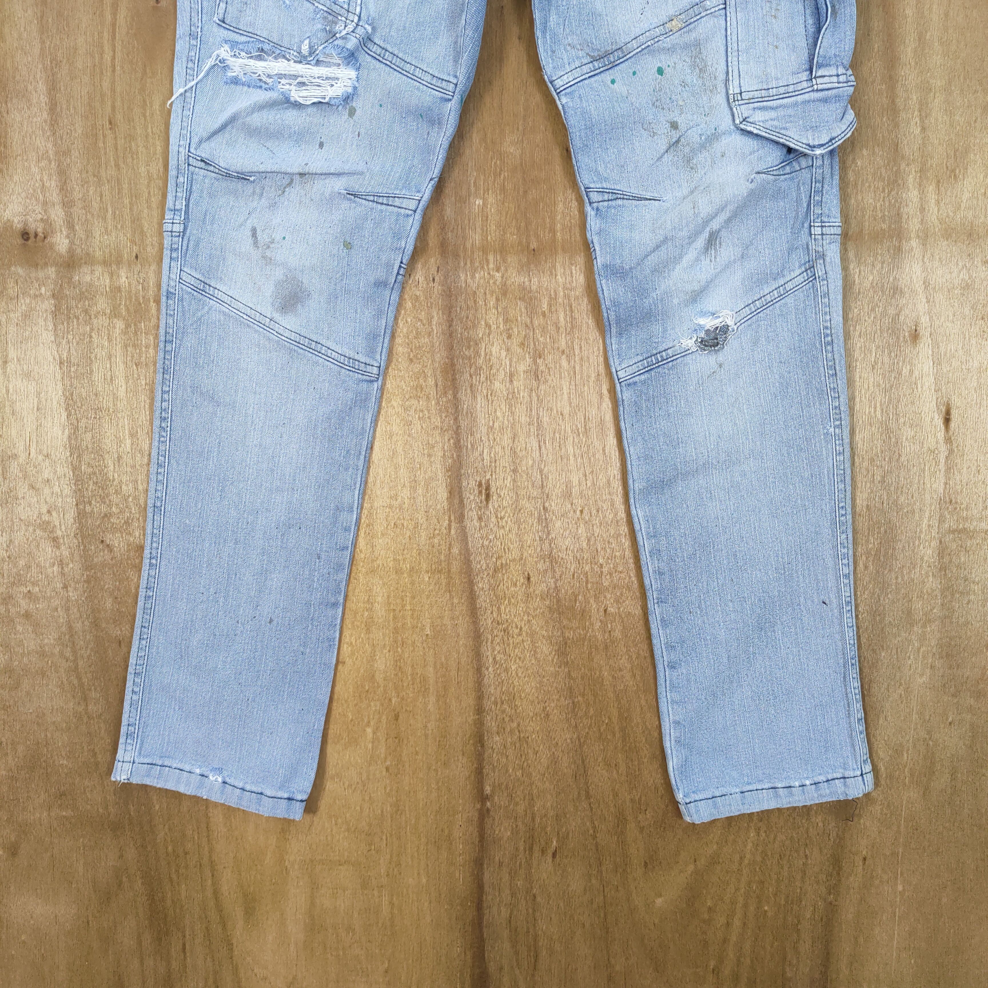 Japanese Brand G GROUND FADED DISTRESSED CARGO PANTS Size US 34 / EU 50 - 3 Thumbnail