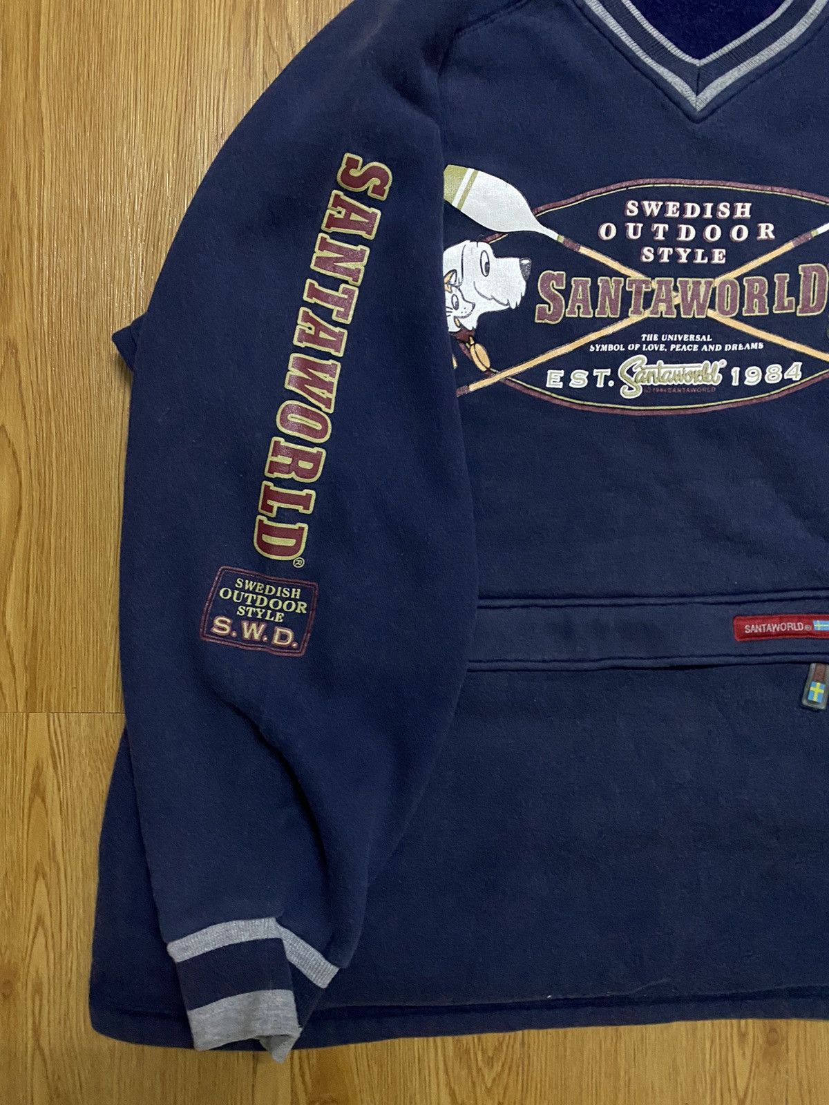 Japanese Brand × Vintage Vintage Santa World SWD Big Logo Sweatshirt Size US XXL / EU 58 / 5 - 4 Thumbnail