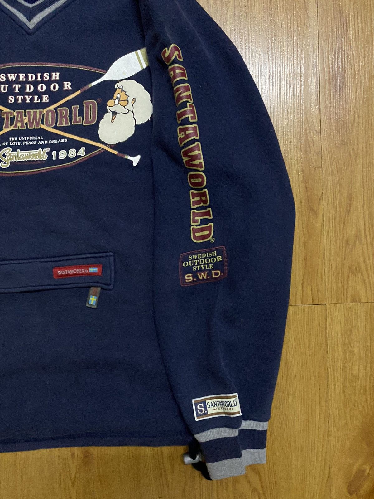 Japanese Brand × Vintage Vintage Santa World SWD Big Logo Sweatshirt Size US XXL / EU 58 / 5 - 3 Thumbnail