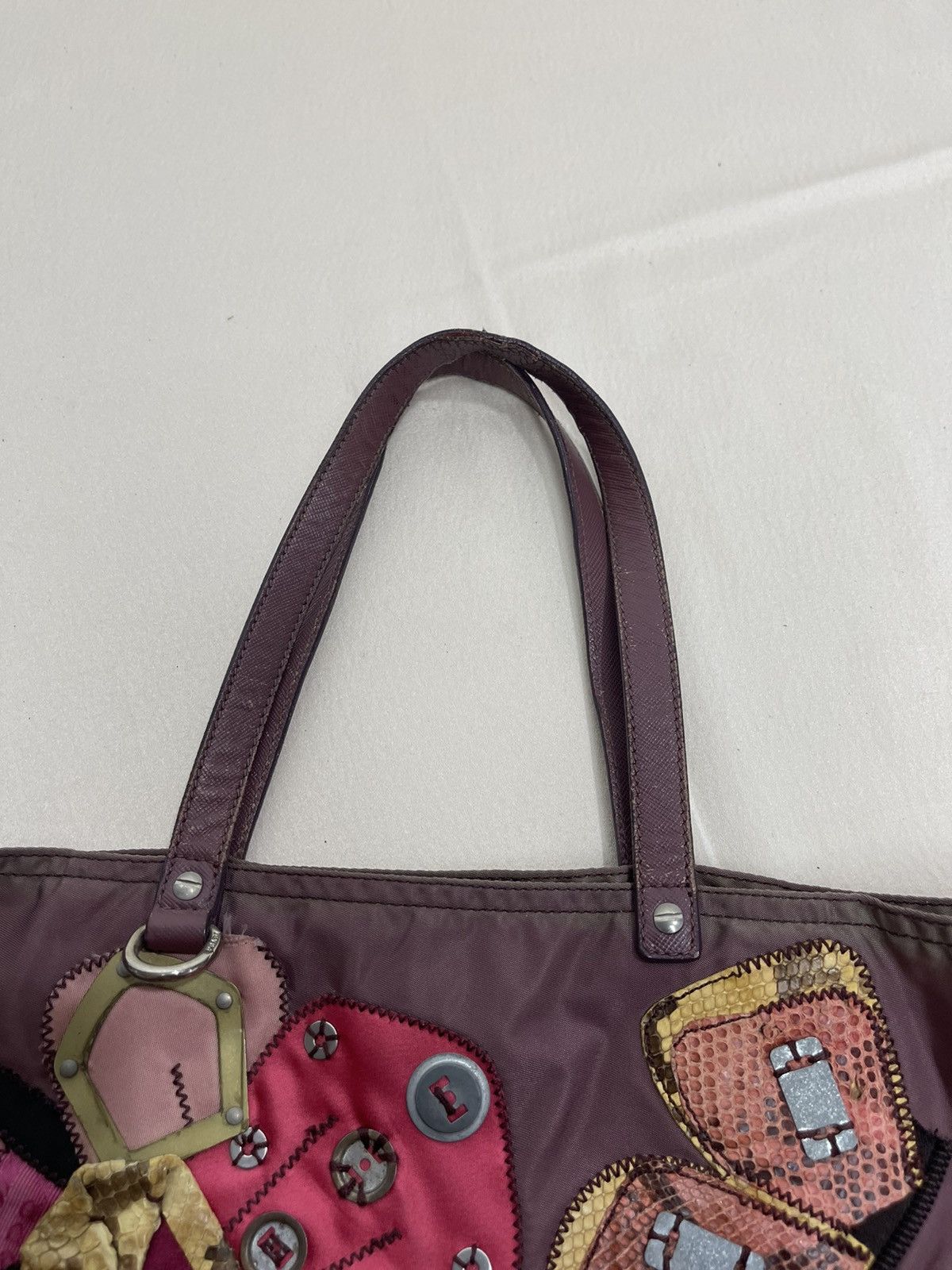 Prada Prada Tessuto nylon flora patchwork mauve color Size ONE SIZE - 9 Thumbnail