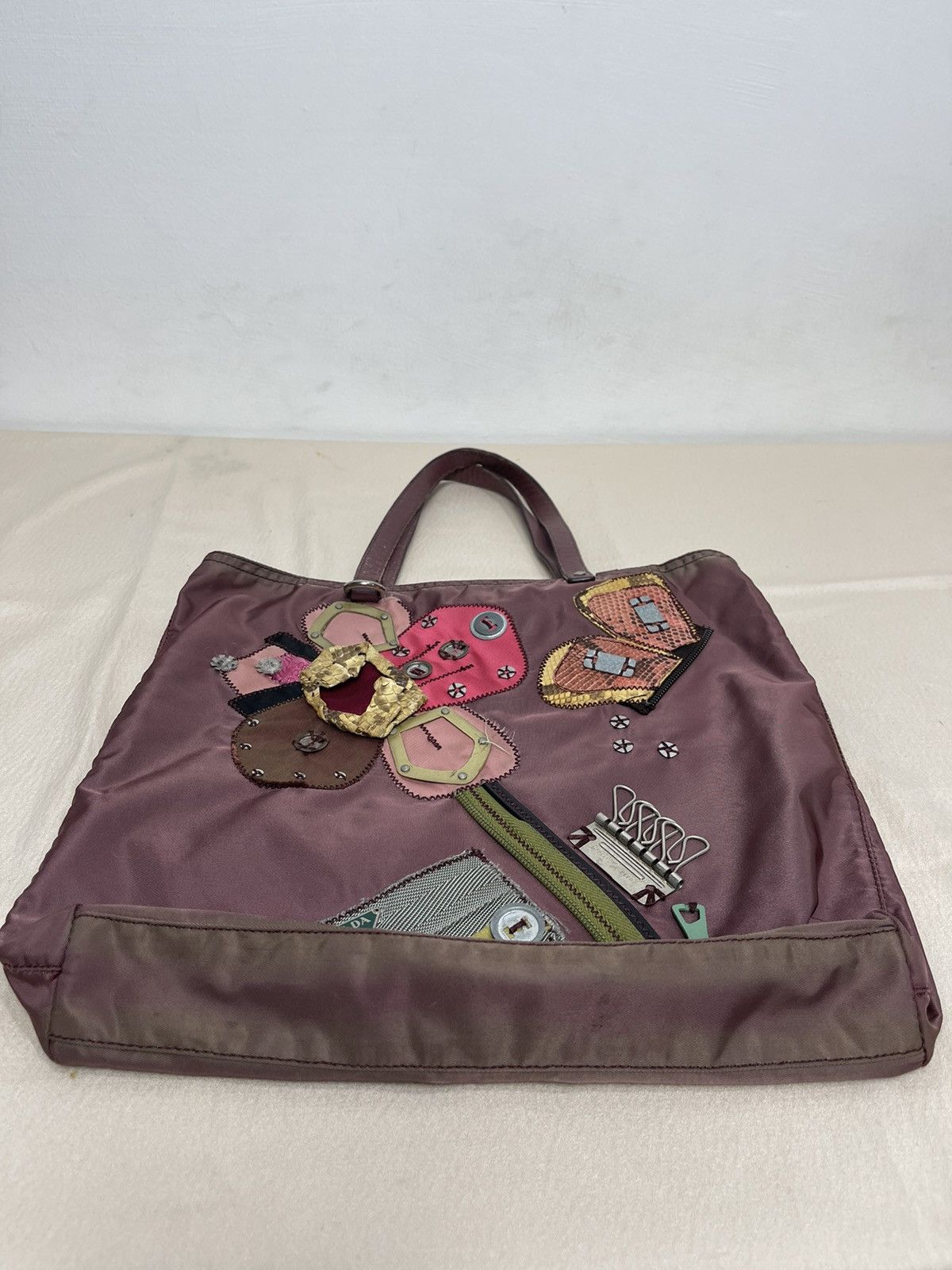 Prada Prada Tessuto nylon flora patchwork mauve color Size ONE SIZE - 8 Thumbnail