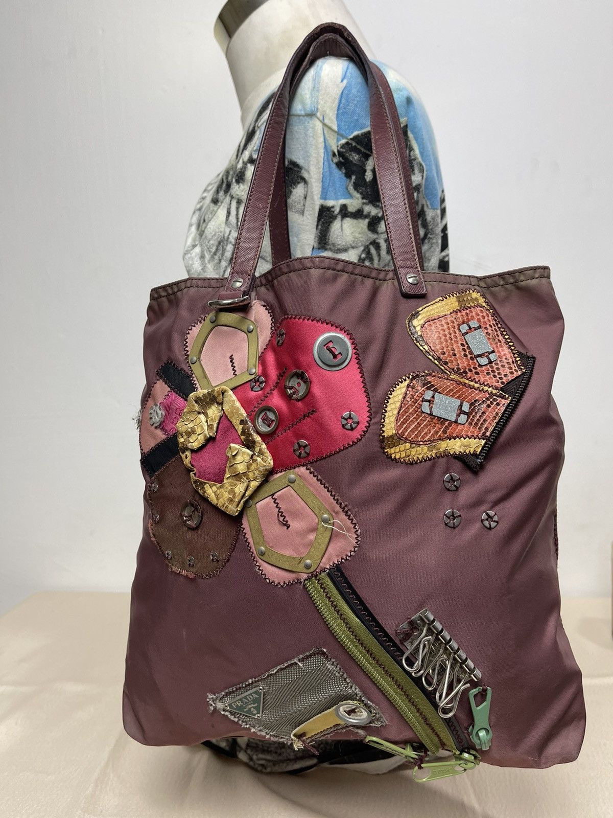 Prada Prada Tessuto nylon flora patchwork mauve color Size ONE SIZE - 2 Thumbnail