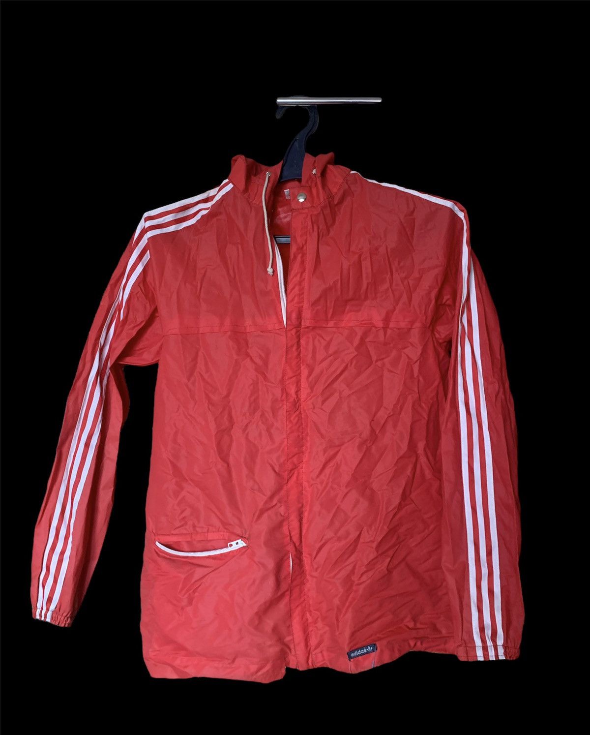 80's Adidas Vintage red logo rain jacket like Balenciaga