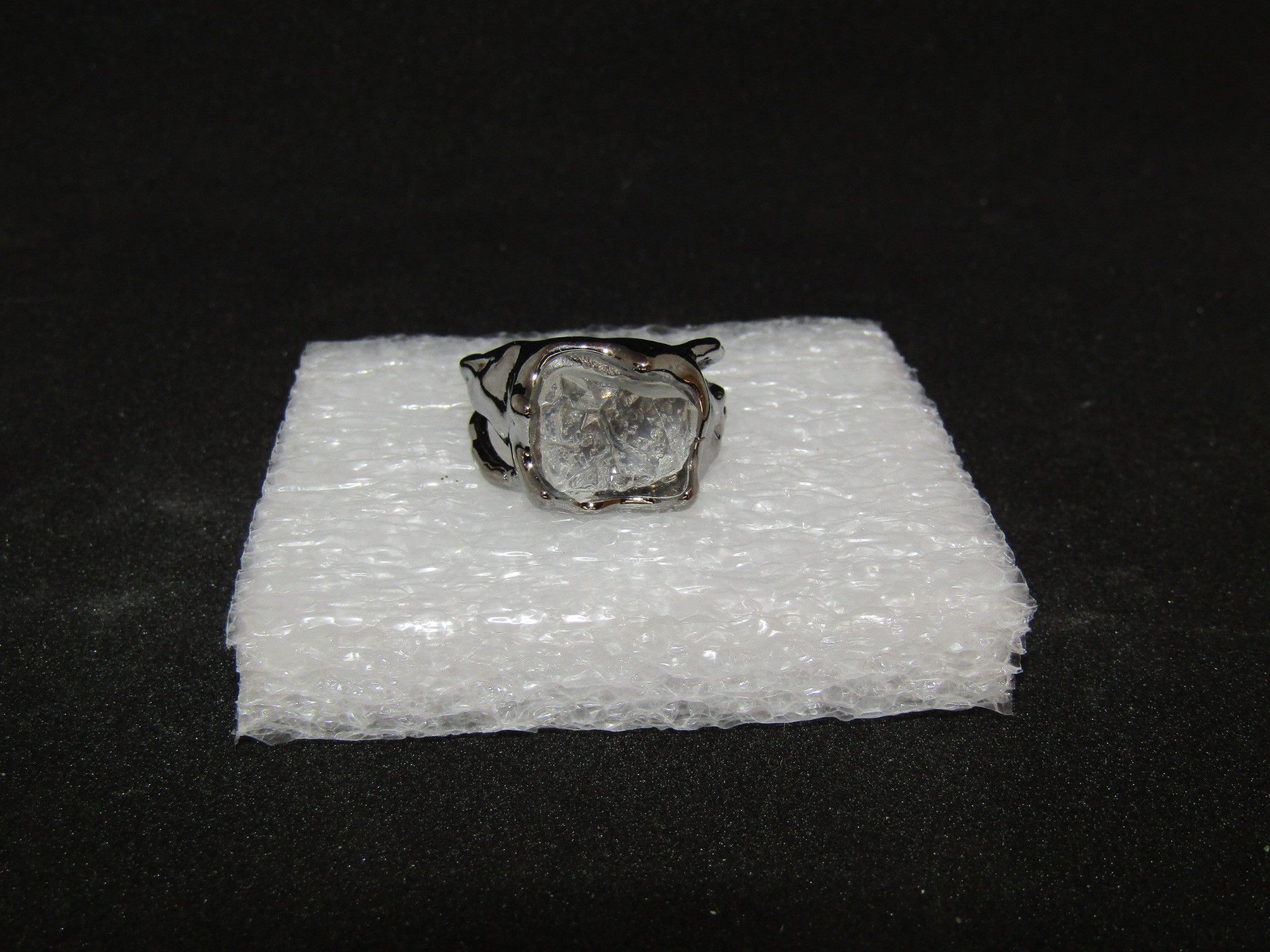 Jw × Streetwear Clear Crystal Black Ring - US Size 9 | Grailed