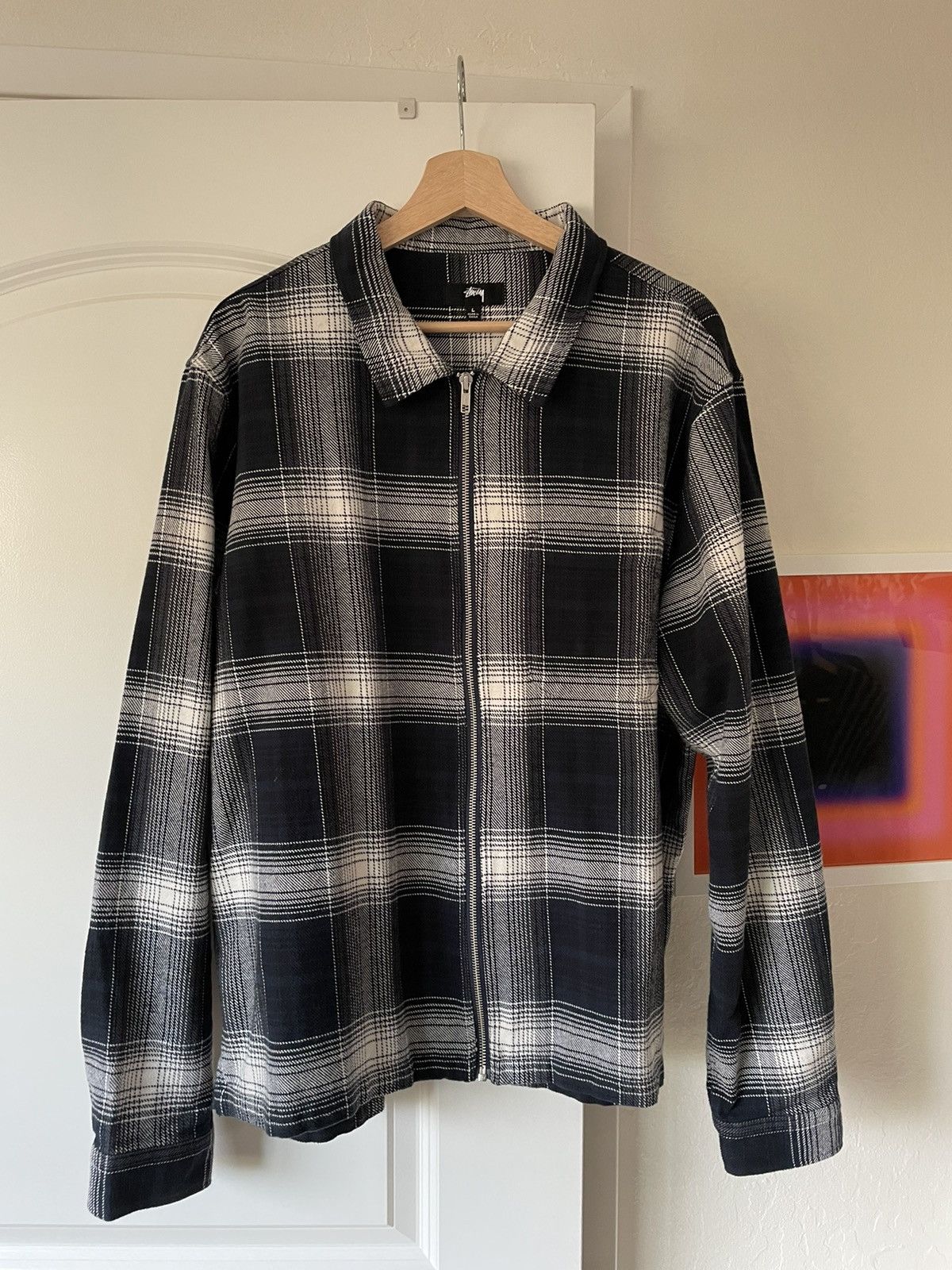 Stussy Stussy Paul Shadow Plaid Zip Shirt | Grailed