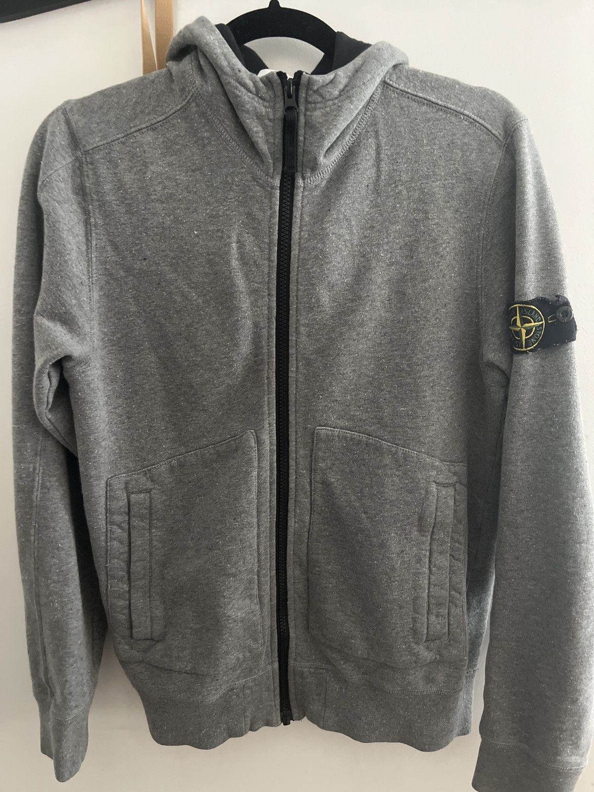 image of Stone Island Full Zip Hoodie in Grey, Men's (Size XS)