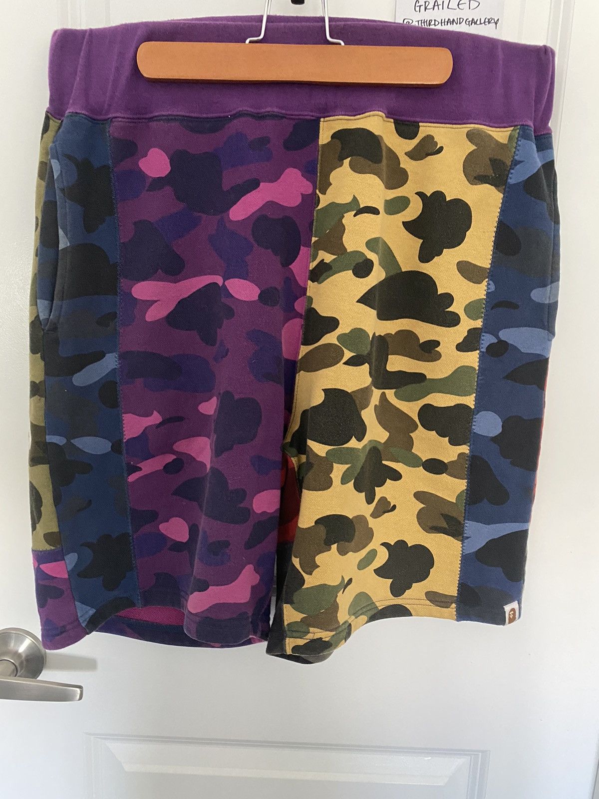 image of Bape Mix Camo Crazy Sweat Shorts, Men's (Size 33)