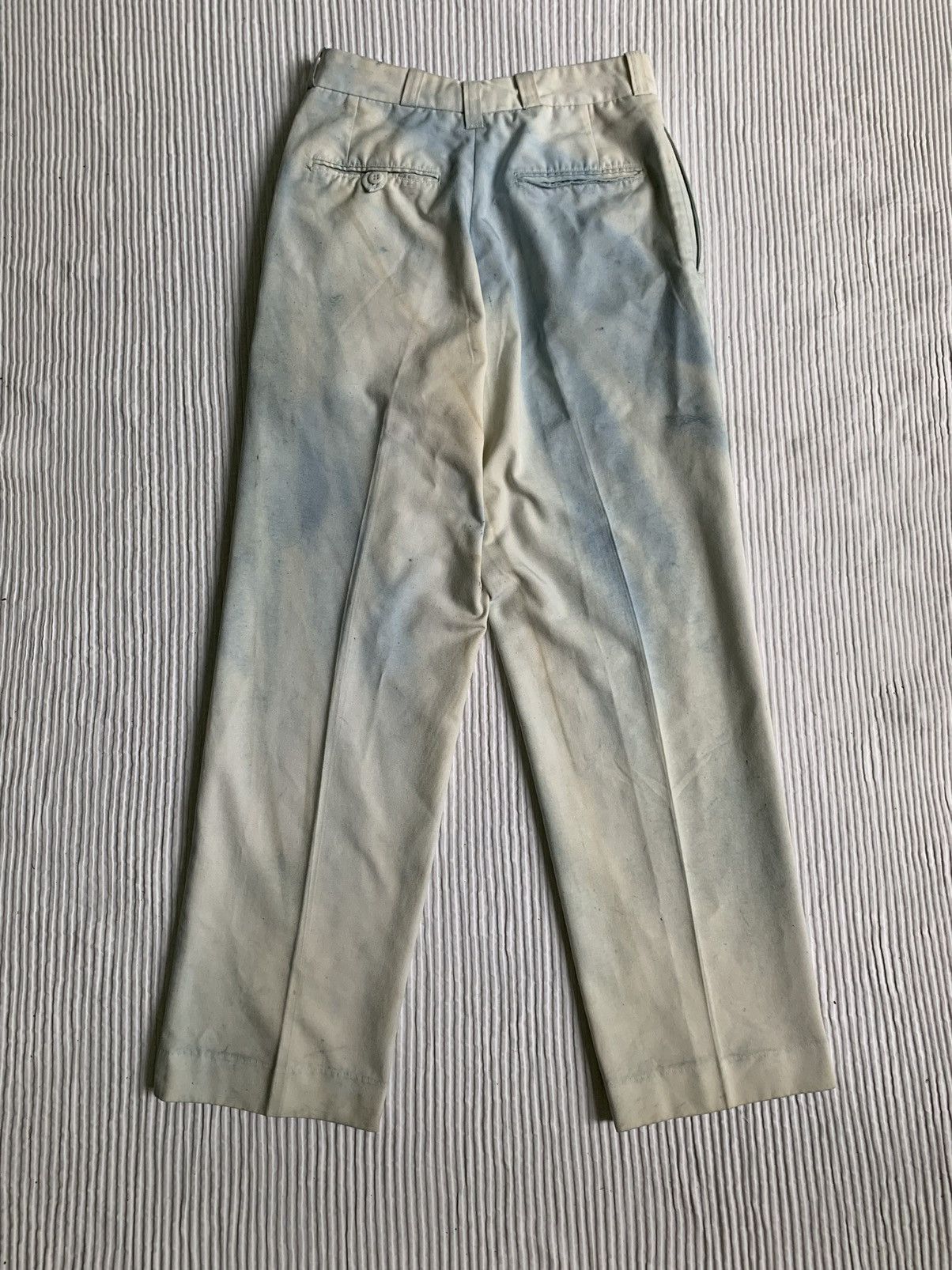 Indigo × Japanese Brand × Vintage Satin Heavy Sun Faded Creased Indigo Cloudy Pants Size US 26 / EU 42 - 13 Thumbnail