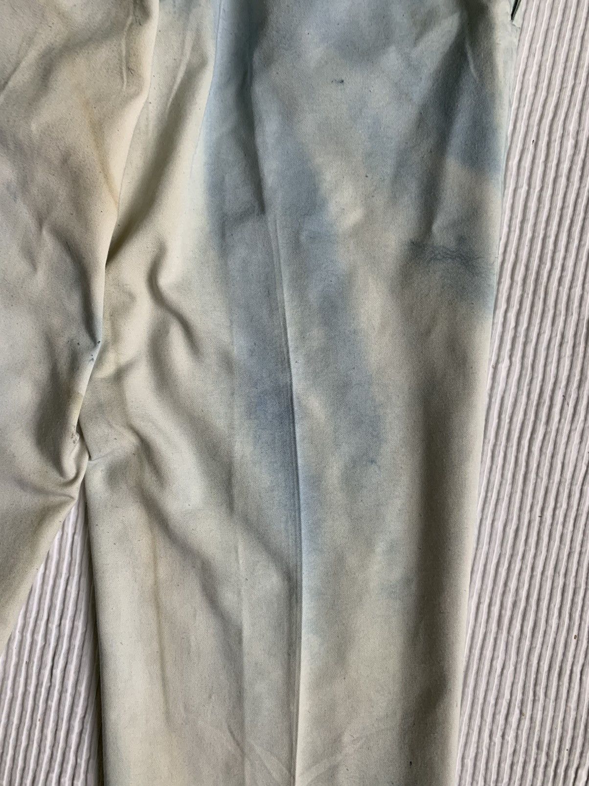 Indigo × Japanese Brand × Vintage Satin Heavy Sun Faded Creased Indigo Cloudy Pants Size US 26 / EU 42 - 18 Thumbnail