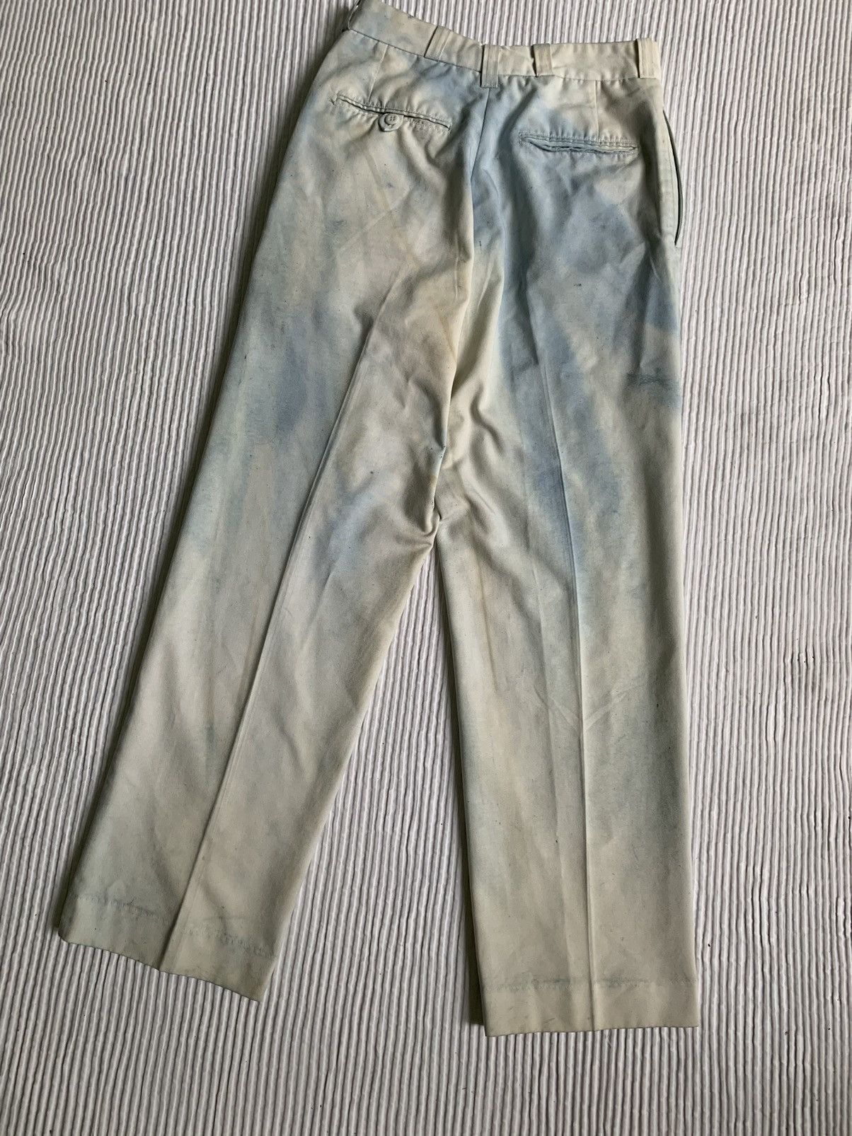 Indigo × Japanese Brand × Vintage Satin Heavy Sun Faded Creased Indigo Cloudy Pants Size US 26 / EU 42 - 14 Thumbnail