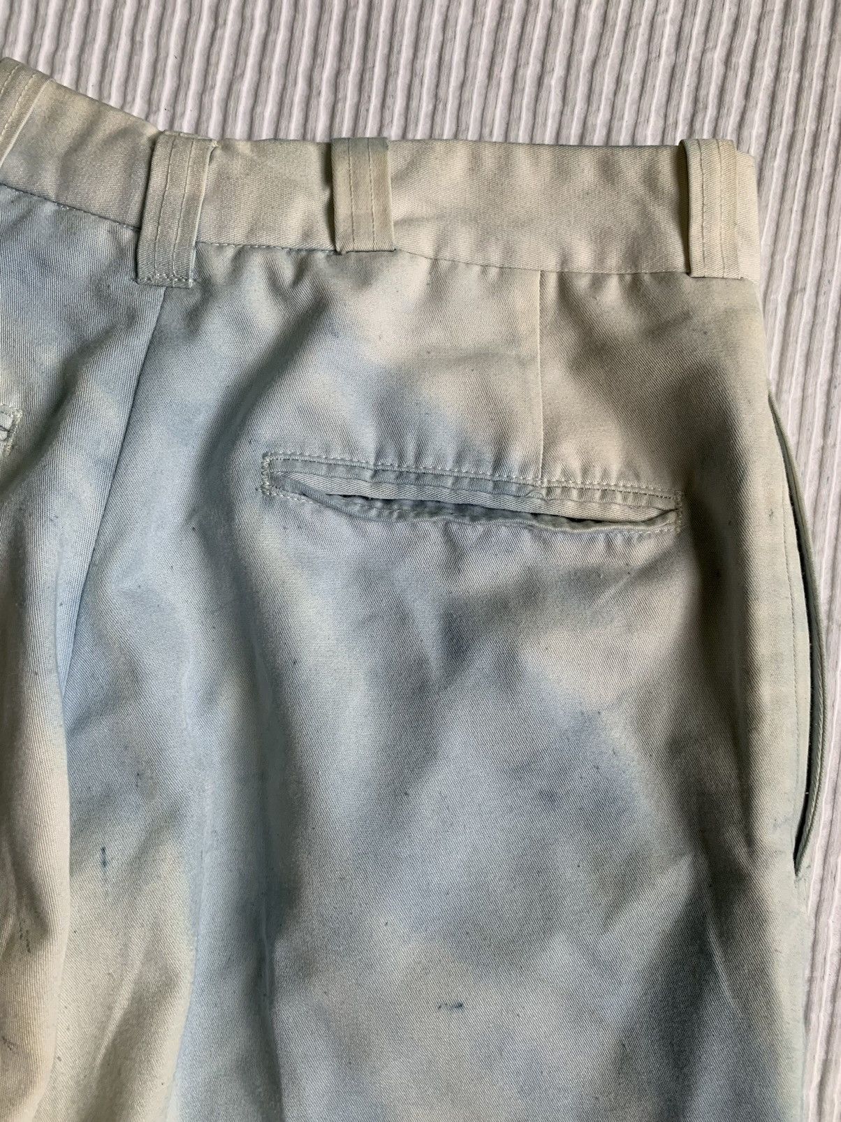 Indigo × Japanese Brand × Vintage Satin Heavy Sun Faded Creased Indigo Cloudy Pants Size US 26 / EU 42 - 17 Thumbnail