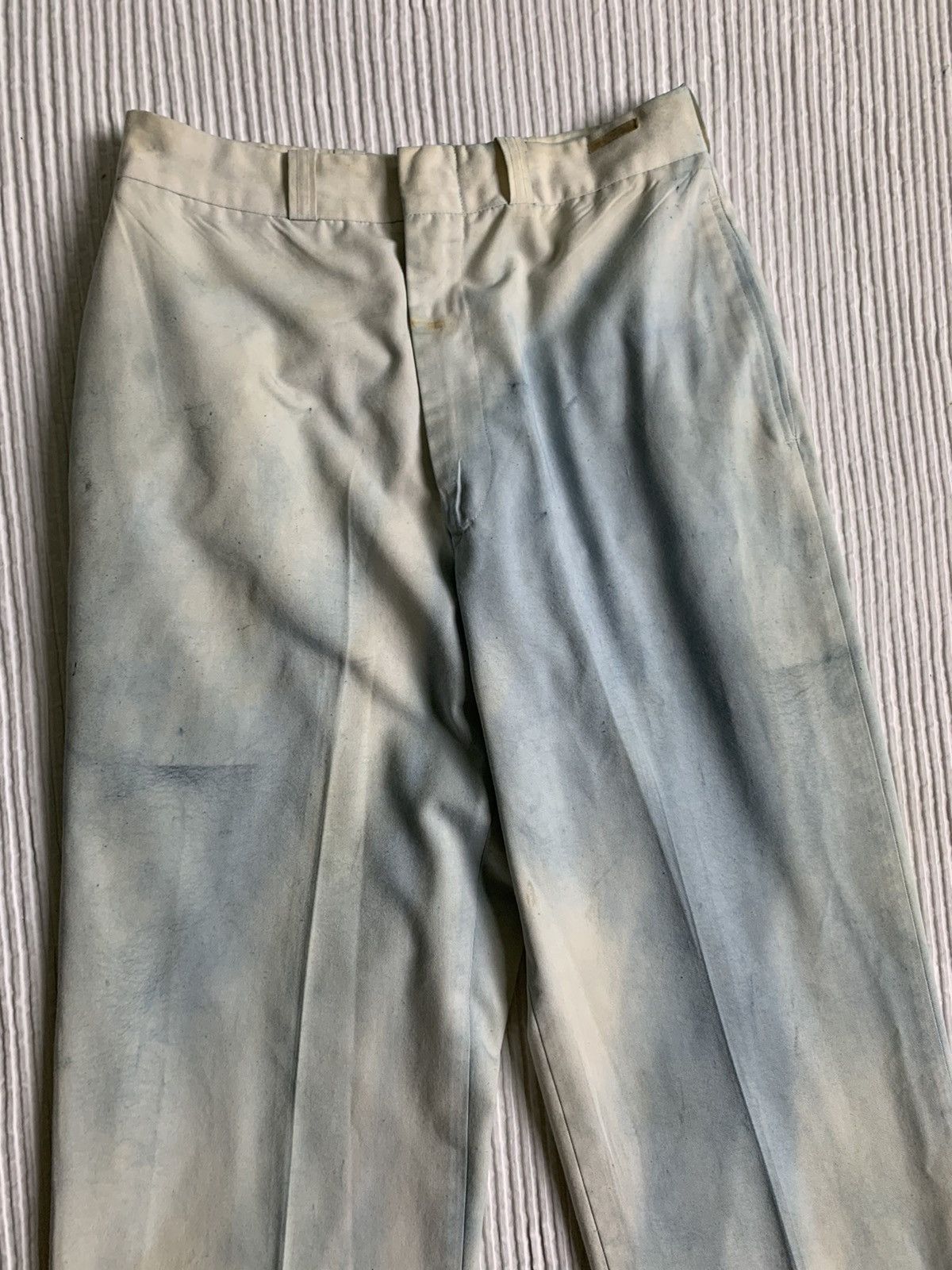 Indigo × Japanese Brand × Vintage Satin Heavy Sun Faded Creased Indigo Cloudy Pants Size US 26 / EU 42 - 2 Thumbnail