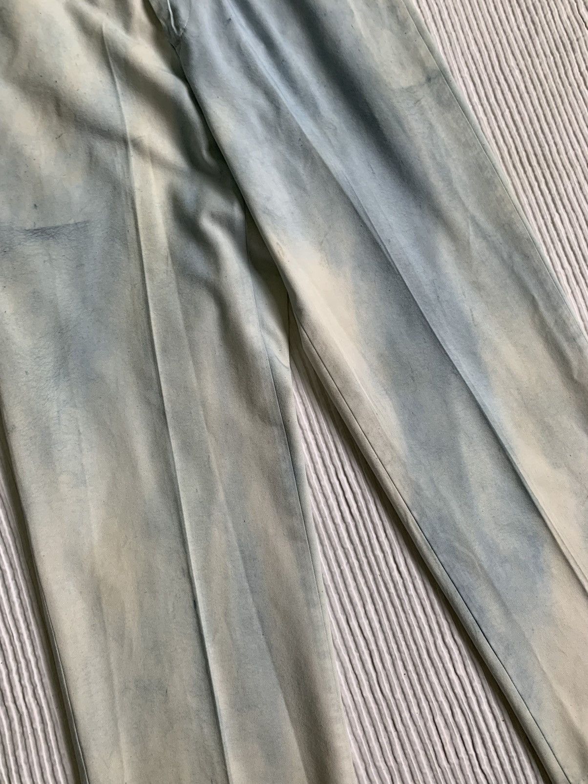 Indigo × Japanese Brand × Vintage Satin Heavy Sun Faded Creased Indigo Cloudy Pants Size US 26 / EU 42 - 10 Thumbnail