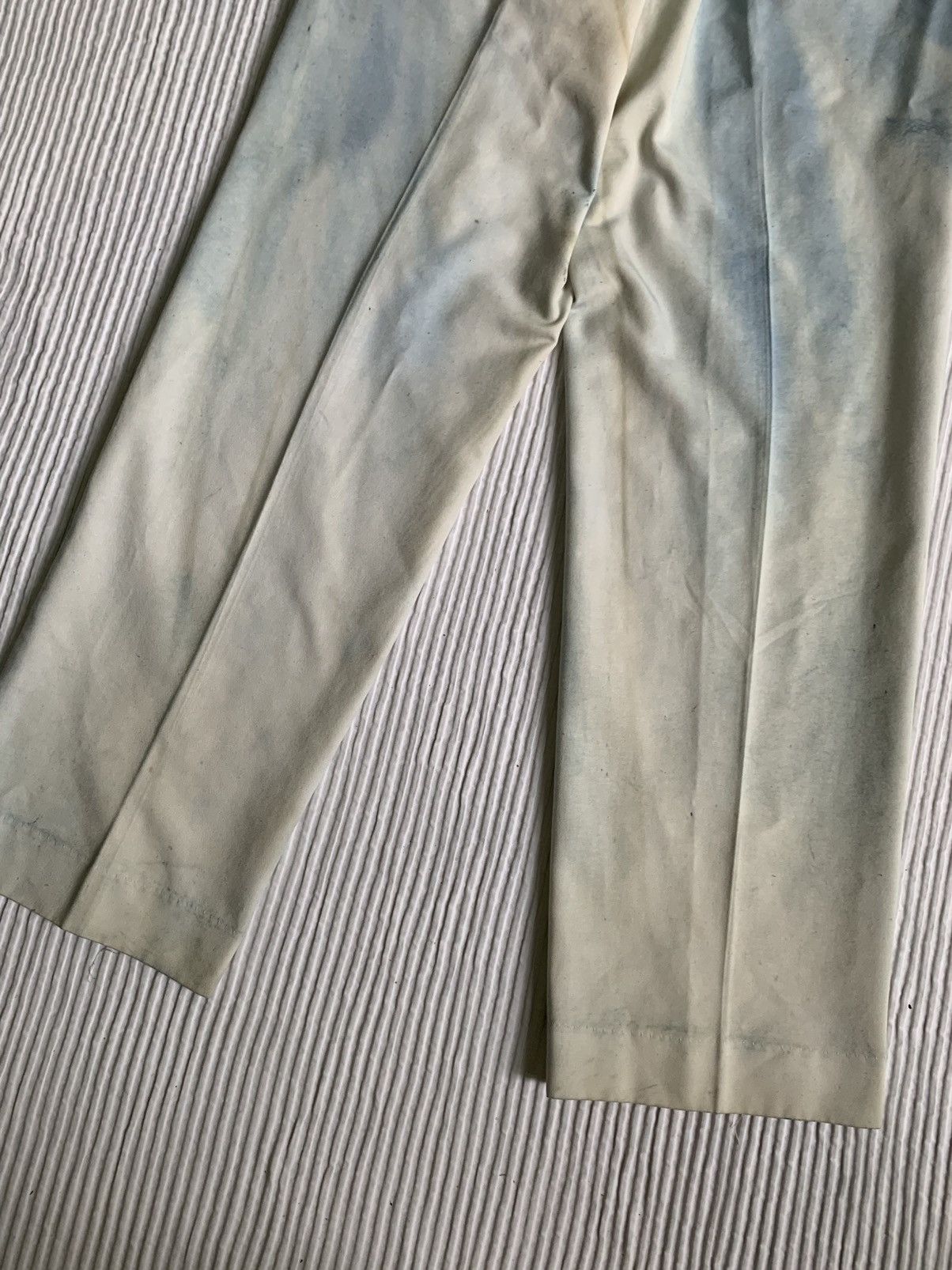 Indigo × Japanese Brand × Vintage Satin Heavy Sun Faded Creased Indigo Cloudy Pants Size US 26 / EU 42 - 20 Thumbnail