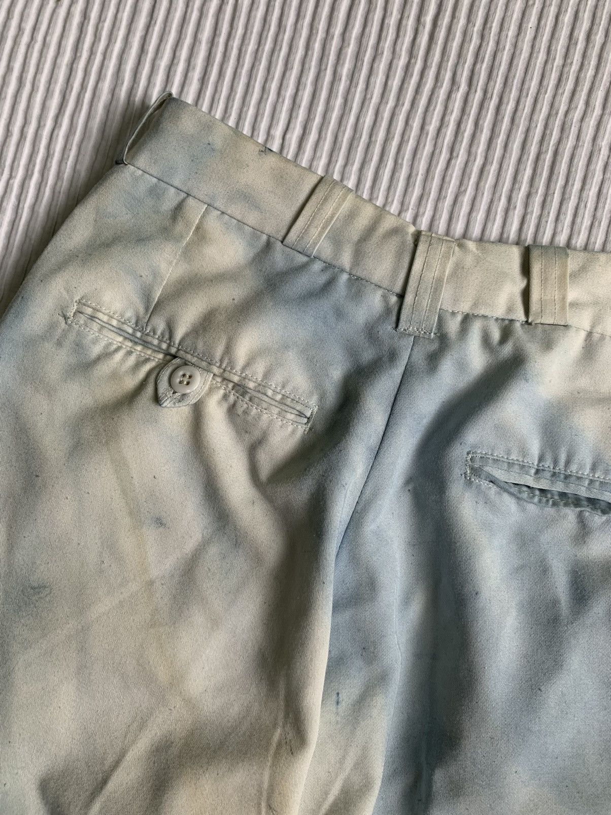 Indigo × Japanese Brand × Vintage Satin Heavy Sun Faded Creased Indigo Cloudy Pants Size US 26 / EU 42 - 16 Thumbnail