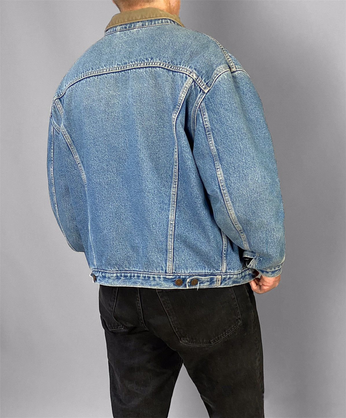 Levi's × Levi's Vintage Clothing × Vintage LEVIS VINTAGE 90S PLAID LINED TRUCKER DENIM JACKET Size US XL / EU 56 / 4 - 2 Thumbnail