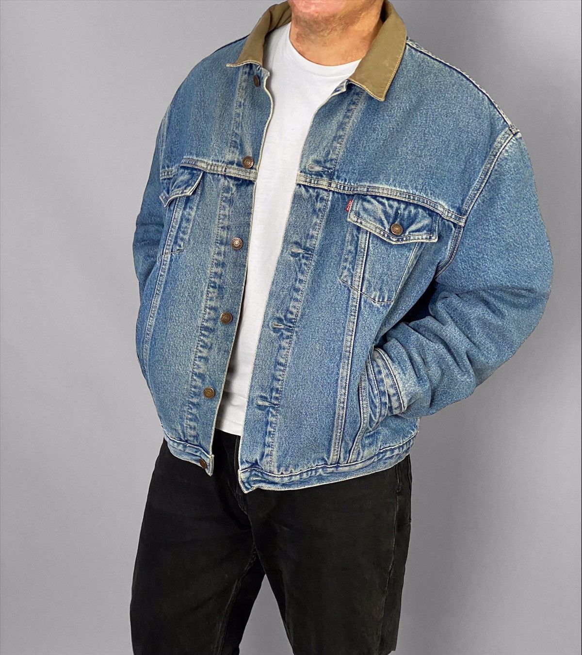 Levi's × Levi's Vintage Clothing × Vintage LEVIS VINTAGE 90S PLAID LINED TRUCKER DENIM JACKET Size US XL / EU 56 / 4 - 1 Thumbnail
