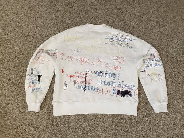 Yeezy season 5 handwriting adidas crew swea hot sale