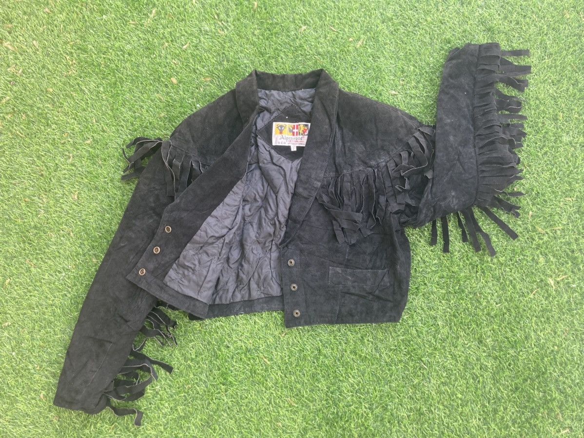 Vintage ALPENROSE SWITZERLAND SUEDE LEATHER FRINGE JACKET Size US S / EU 44-46 / 1 - 2 Thumbnail