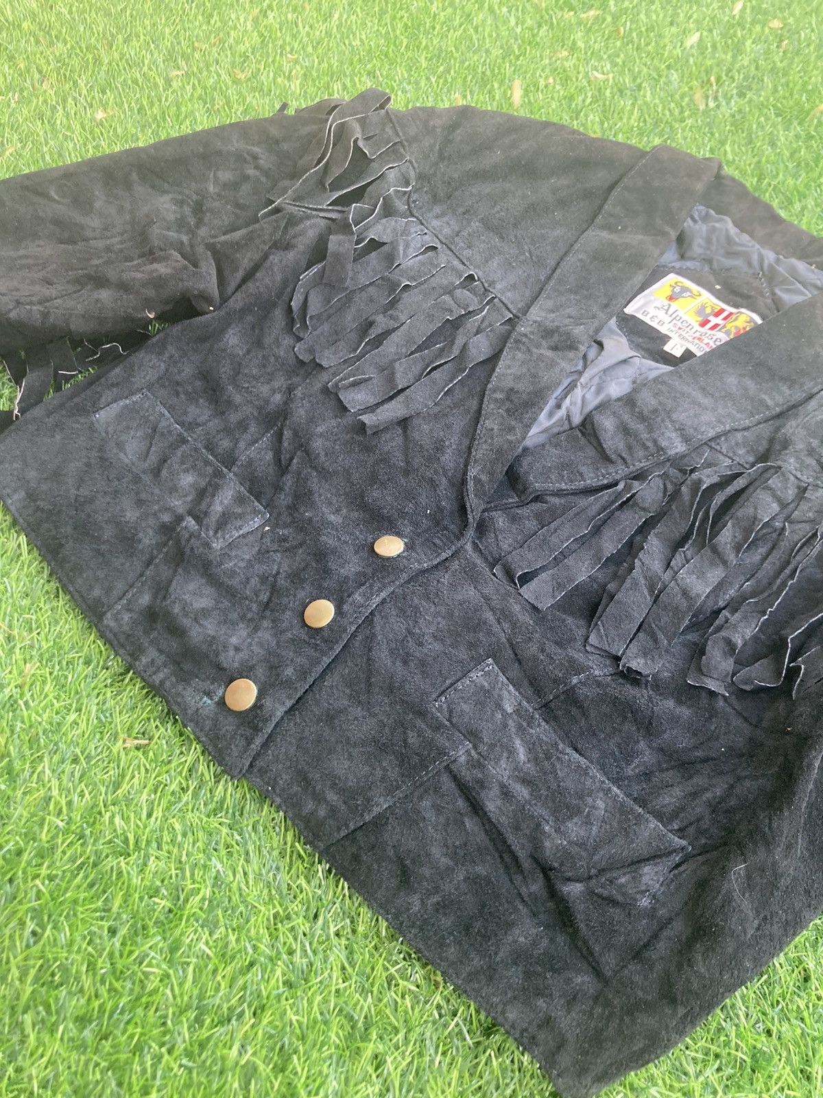 Vintage ALPENROSE SWITZERLAND SUEDE LEATHER FRINGE JACKET Size US S / EU 44-46 / 1 - 6 Thumbnail