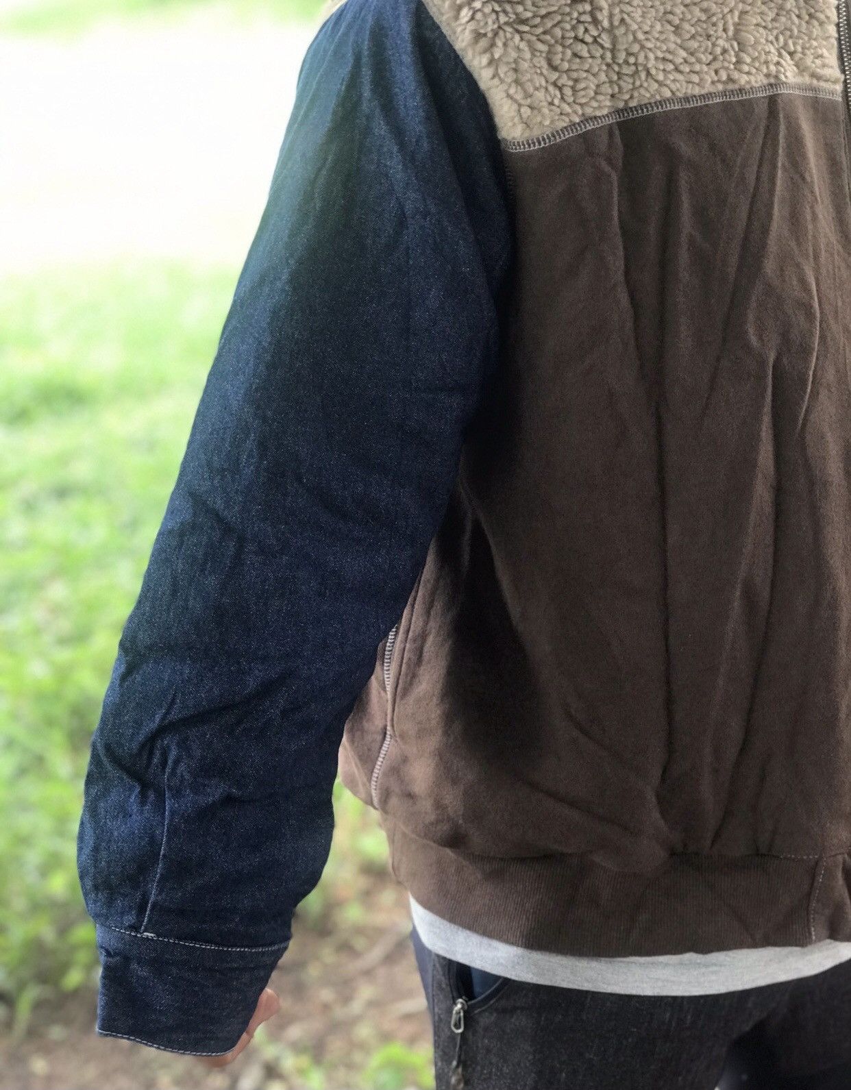 Japanese Brand CUBE SUGAR HOODIE SHERPA DENIM SLEEVES Size US XL / EU 56 / 4 - 5 Thumbnail