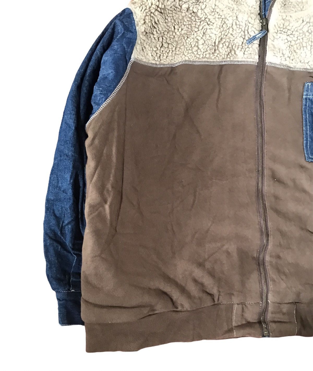 Japanese Brand CUBE SUGAR HOODIE SHERPA DENIM SLEEVES Size US XL / EU 56 / 4 - 2 Thumbnail