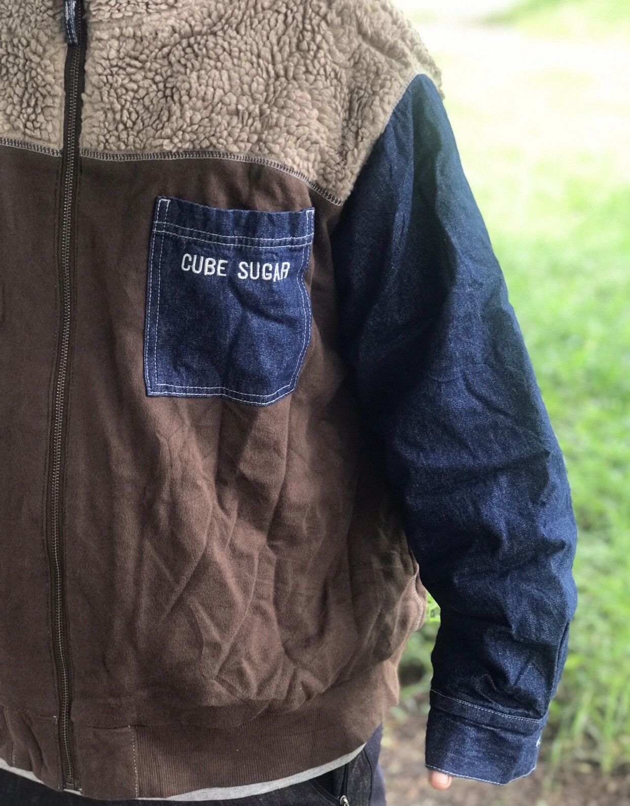 Japanese Brand CUBE SUGAR HOODIE SHERPA DENIM SLEEVES Size US XL / EU 56 / 4 - 4 Thumbnail