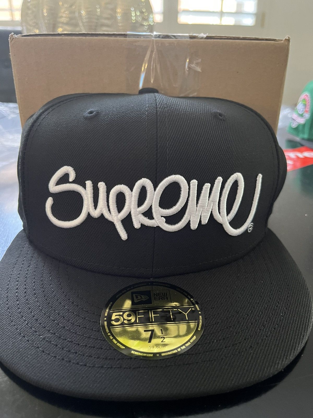 Supreme Supreme New Era Black Handstyle Fitted Hat 7 1/2 | Grailed
