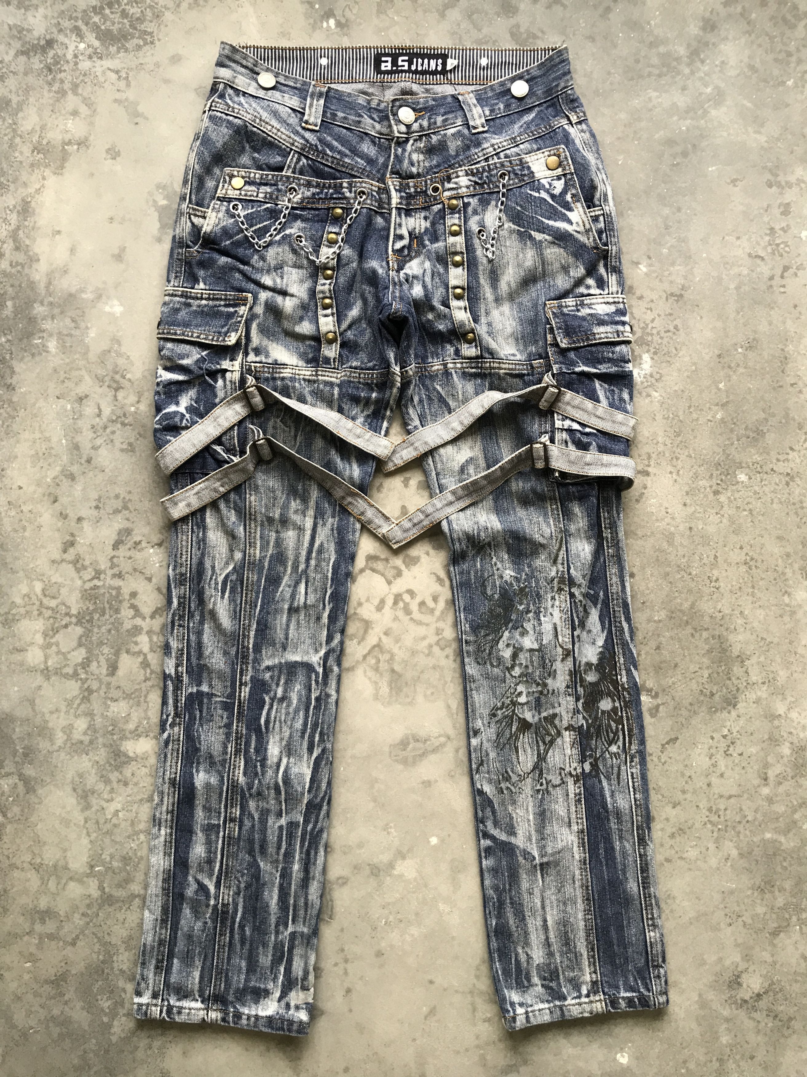 Japanese Brand CP48 AS Denim Double Vuja de Style Bondage Skinny Denim Size US 31 - 1 Thumbnail