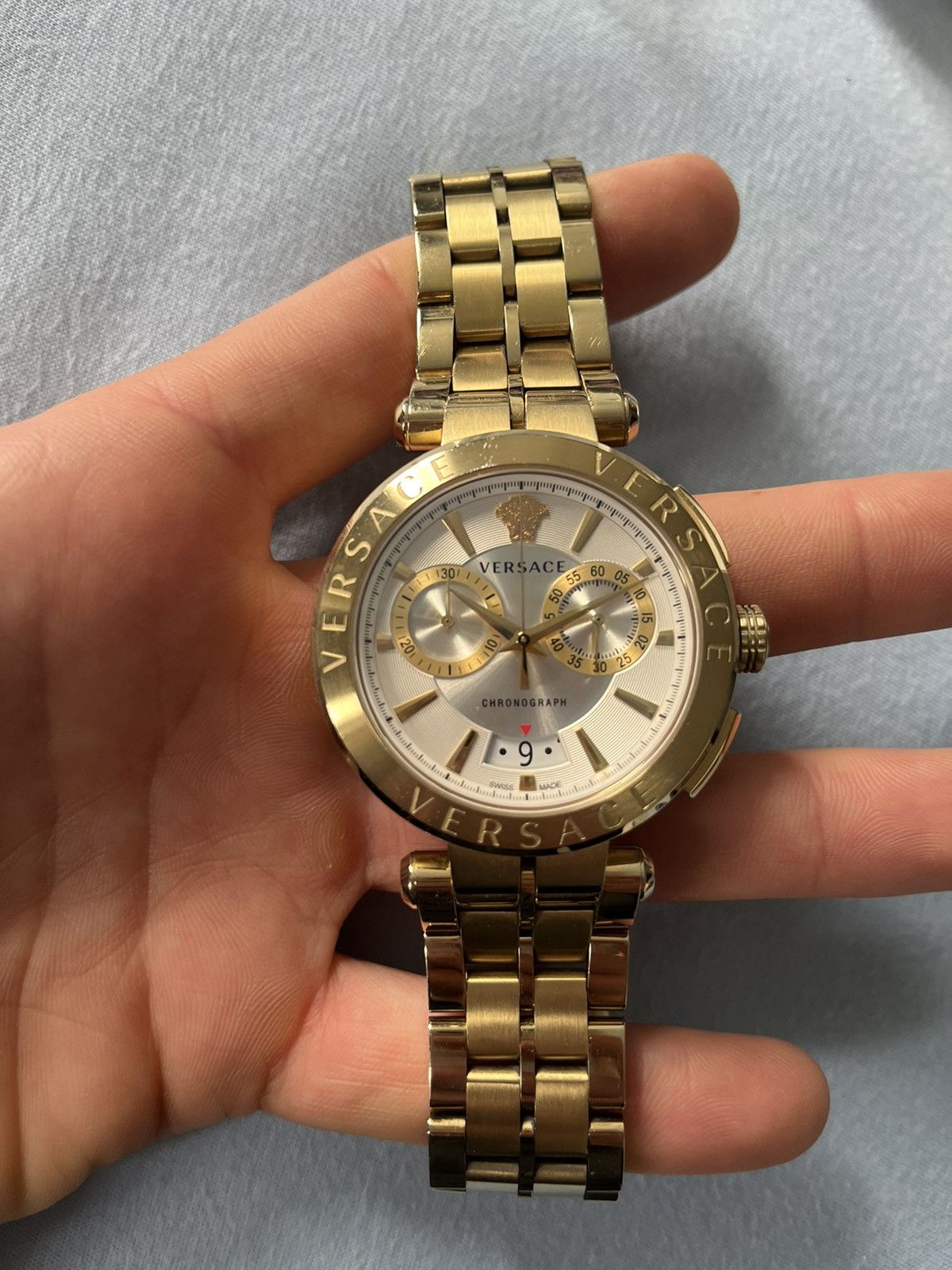 Versace aion chronograph top gold